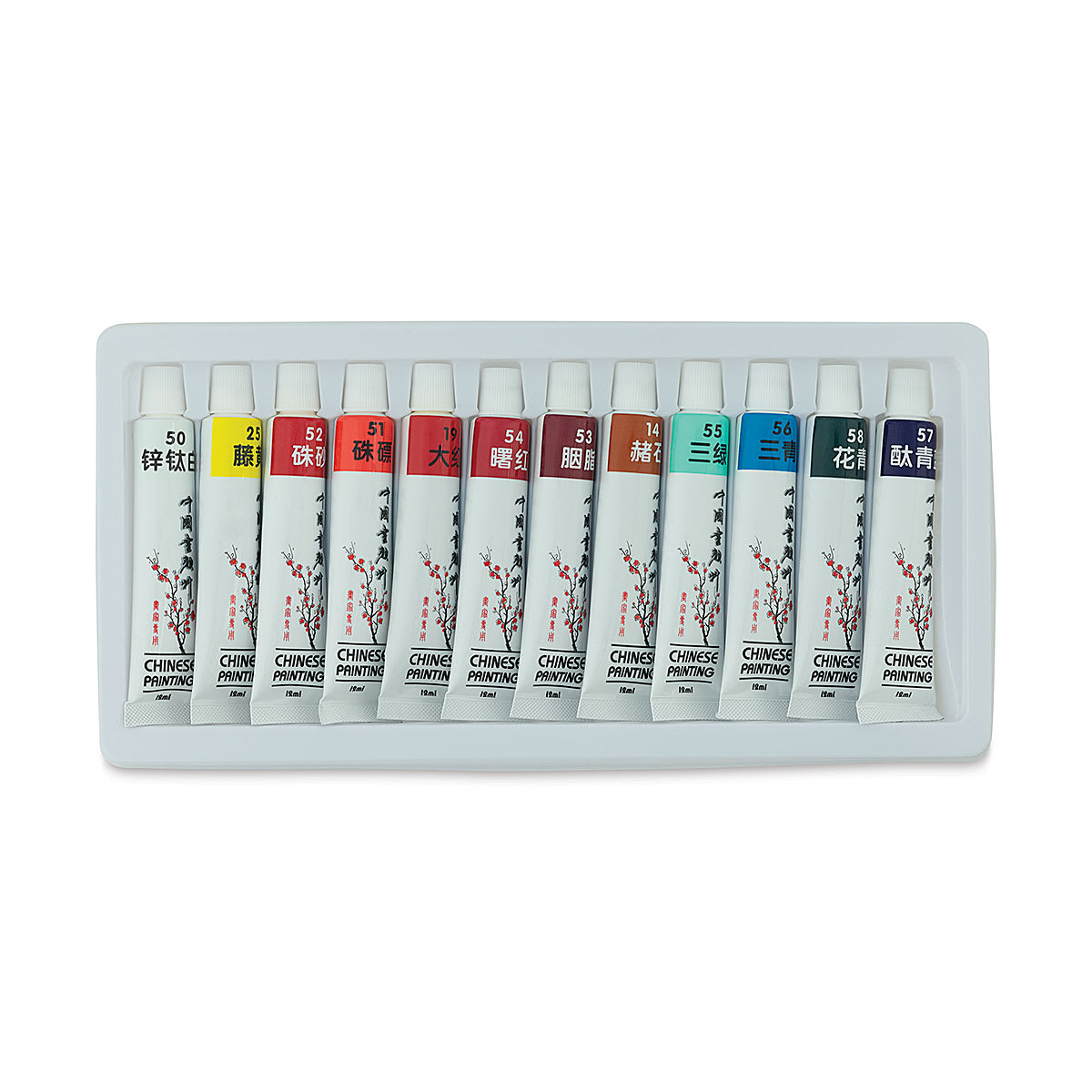 Yasutomo Authentic Chinese Watercolor Set - Set of 12 colors, 12 ml tubes, front