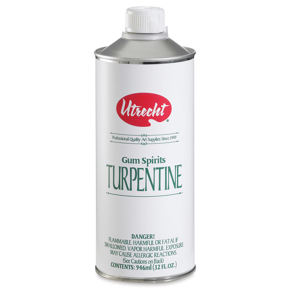 Utrecht Gum Spirits Turpentine - Front view of 32 oz can Utrecht Gum Spirits Turpentine - Front view of 32 oz can