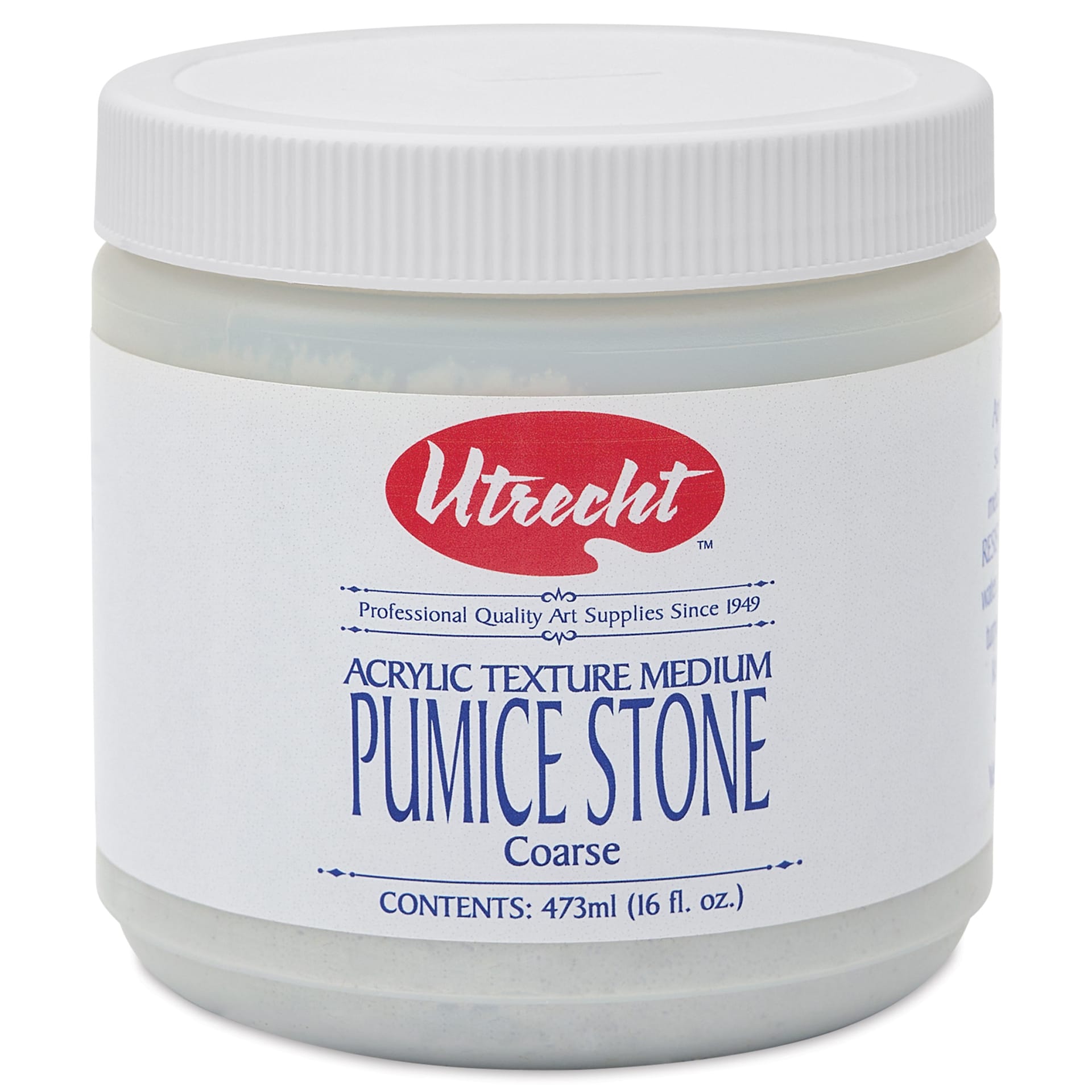 Utrecht Pumice Stone Gel Medium - Pint Jar, front of jar