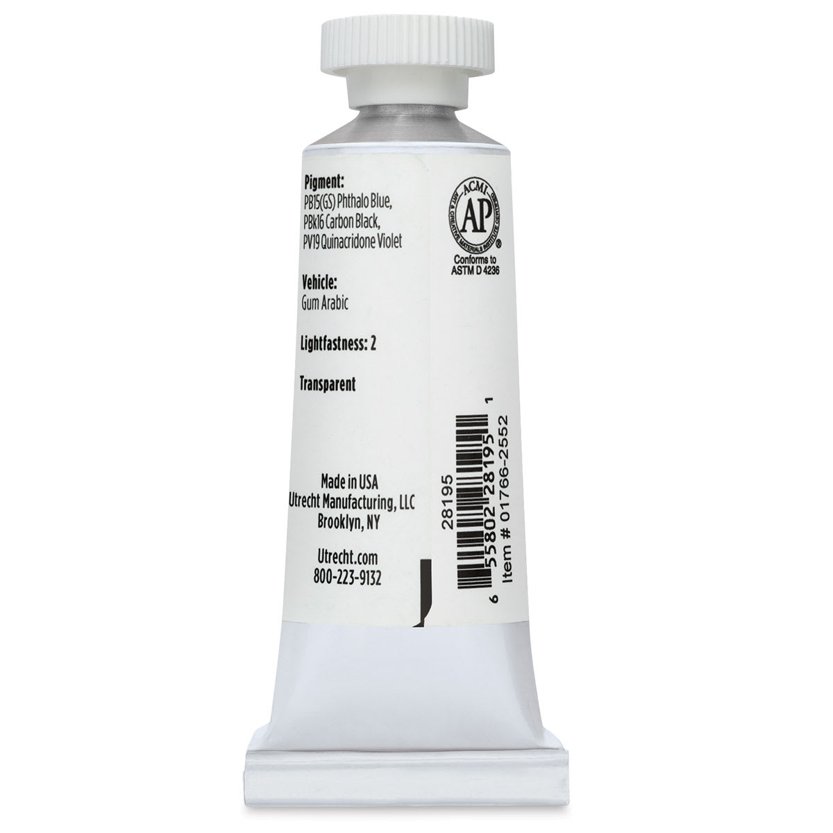 Utrecht Artists' Watercolor Paint - Neutral Tint, 14 ml, Tube (Back)