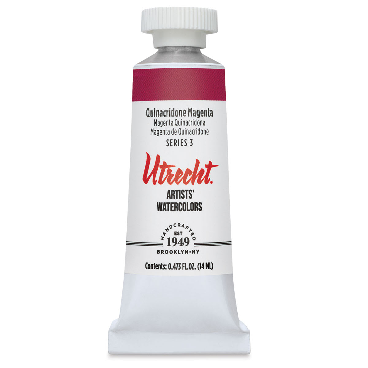 Utrecht Artists' Watercolor Paint - Quinacridone Magenta, 14 ml, Tube (Front) Utrecht Artists' Watercolor Paint - Quinacridone Magenta, 14 ml, Tube (Front)