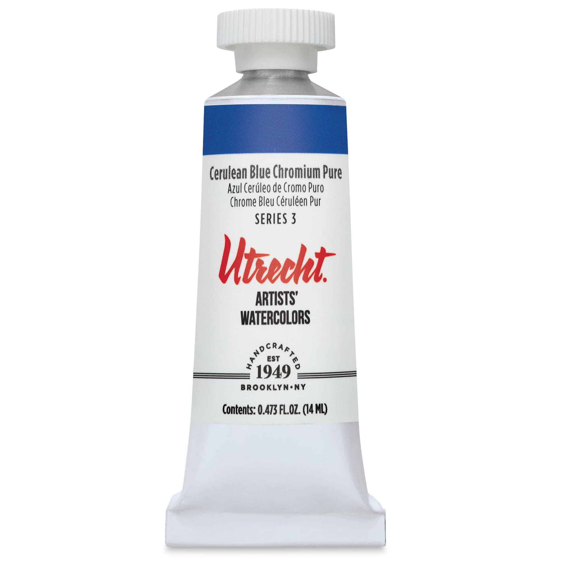 Utrecht Artists' Watercolor Paint - Cerulean Blue Chromium, 14 ml, Tube (Front)