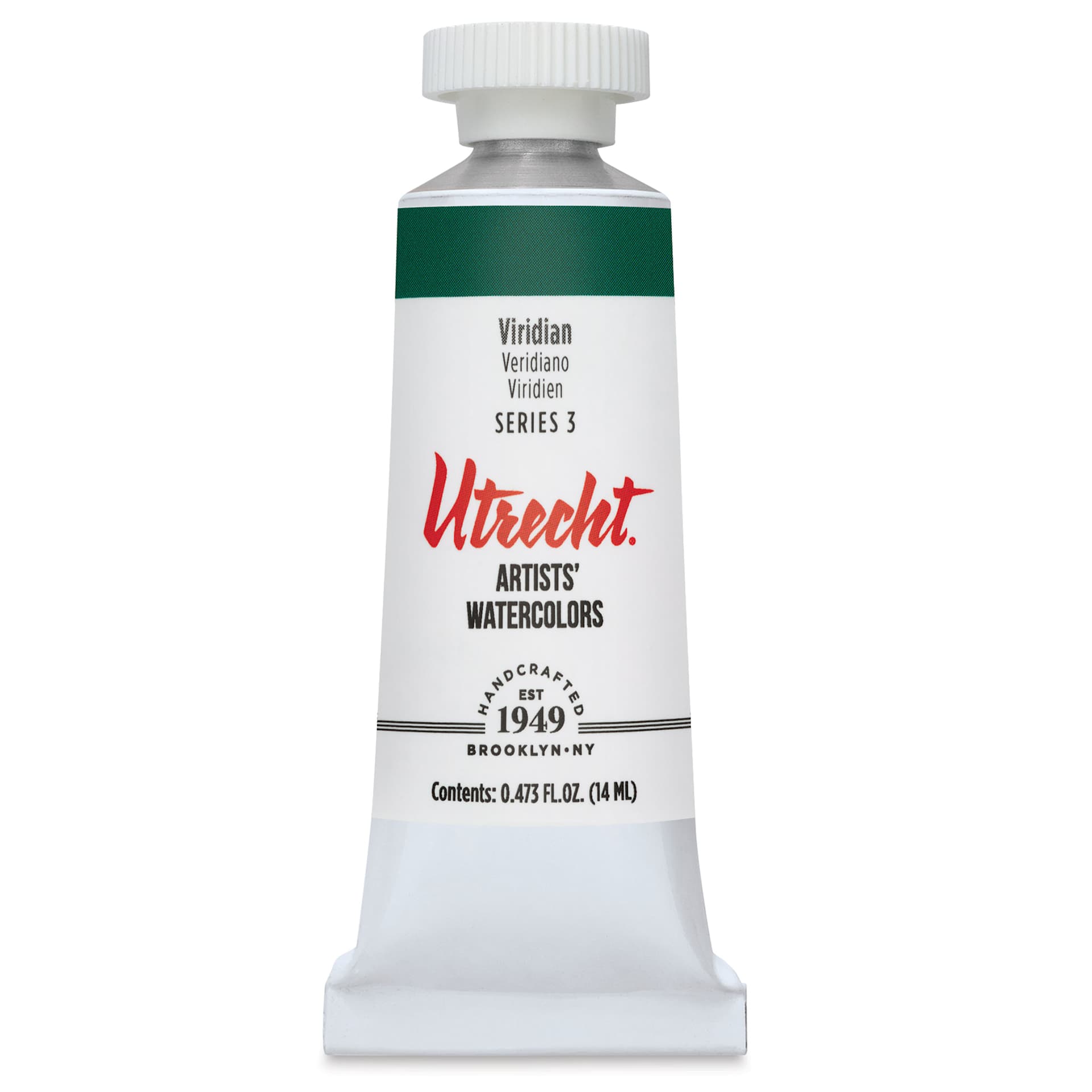 Utrecht Artists' Watercolor Paint - Viridian, 14 ml, Tube (Front)