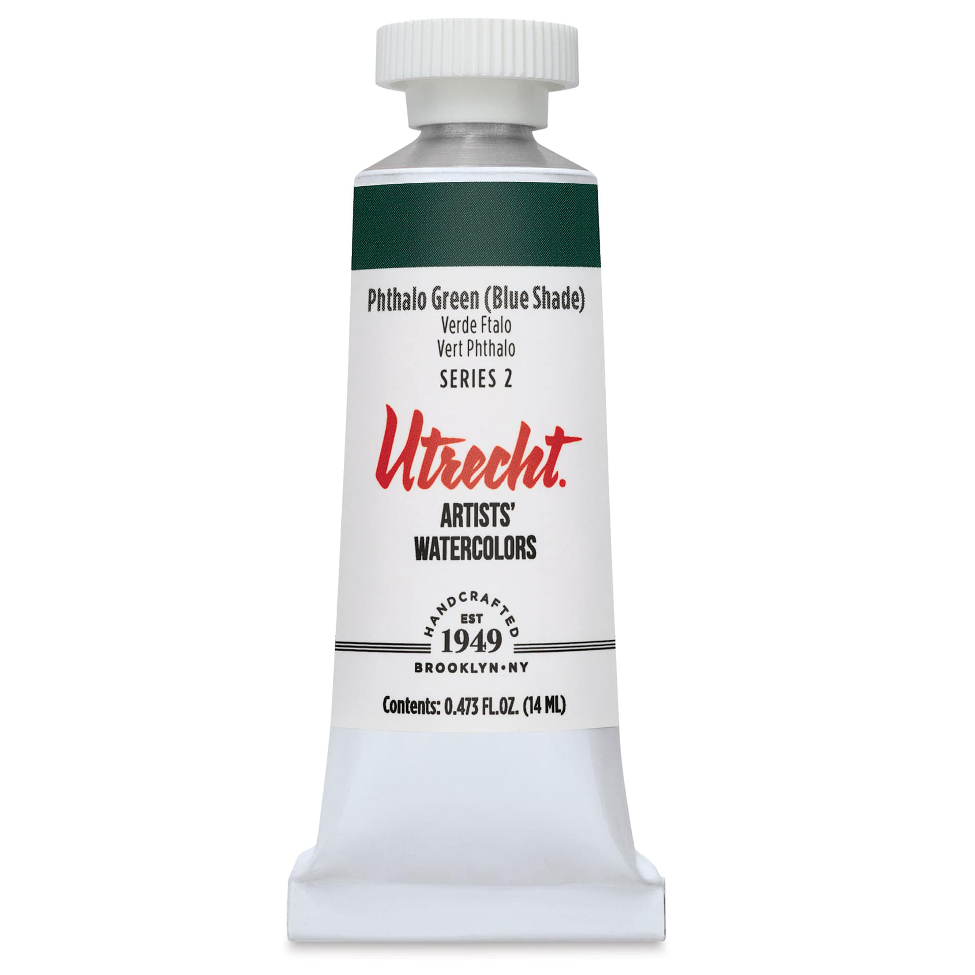 Utrecht Artists' Watercolor Paint - Phthalo Green, 14 ml, Tube (Front)