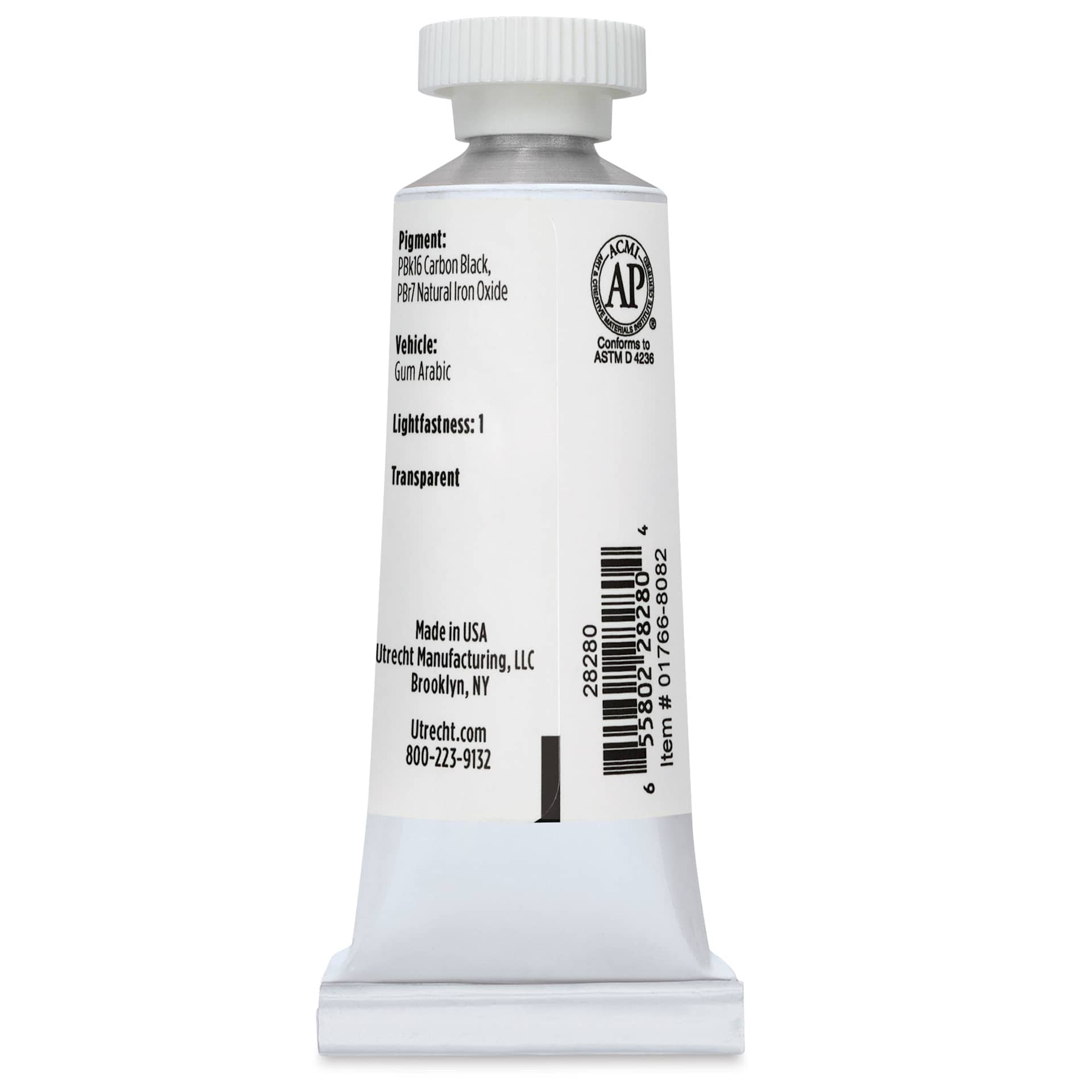 Utrecht Artists' Watercolor Paint - Sepia, 14 ml, Tube (Back)
