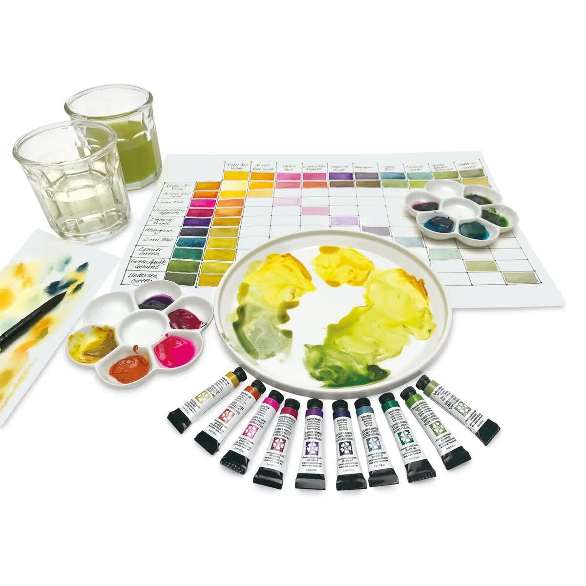 Daniel Smith Extra Fine Watercolor - Jean Haines' Master Set of 10 (shown in-use)