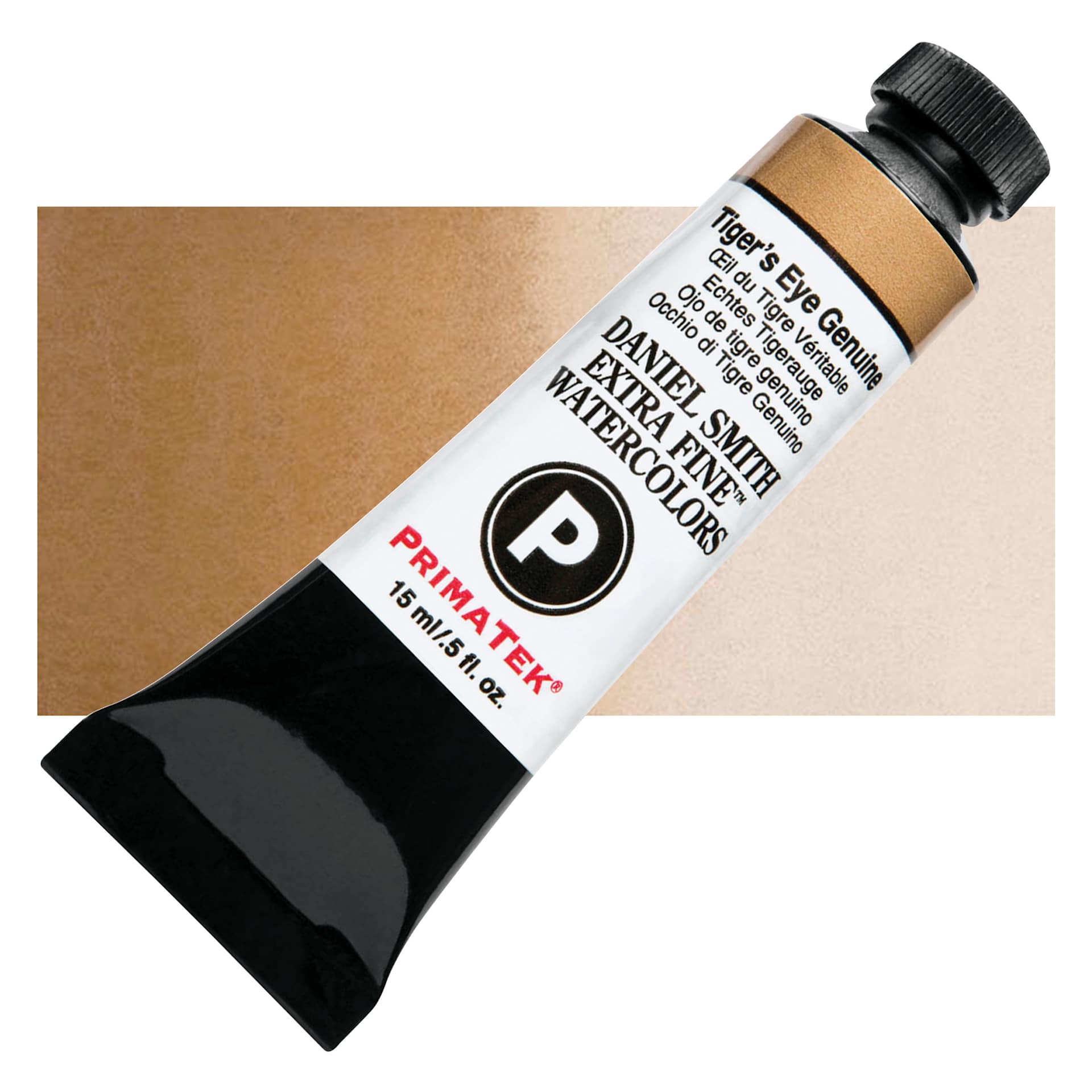 Daniel Smith Extra Fine Watercolor - PrimaTek, Tigers Eye Genuine, 15 ml Tube and swatch