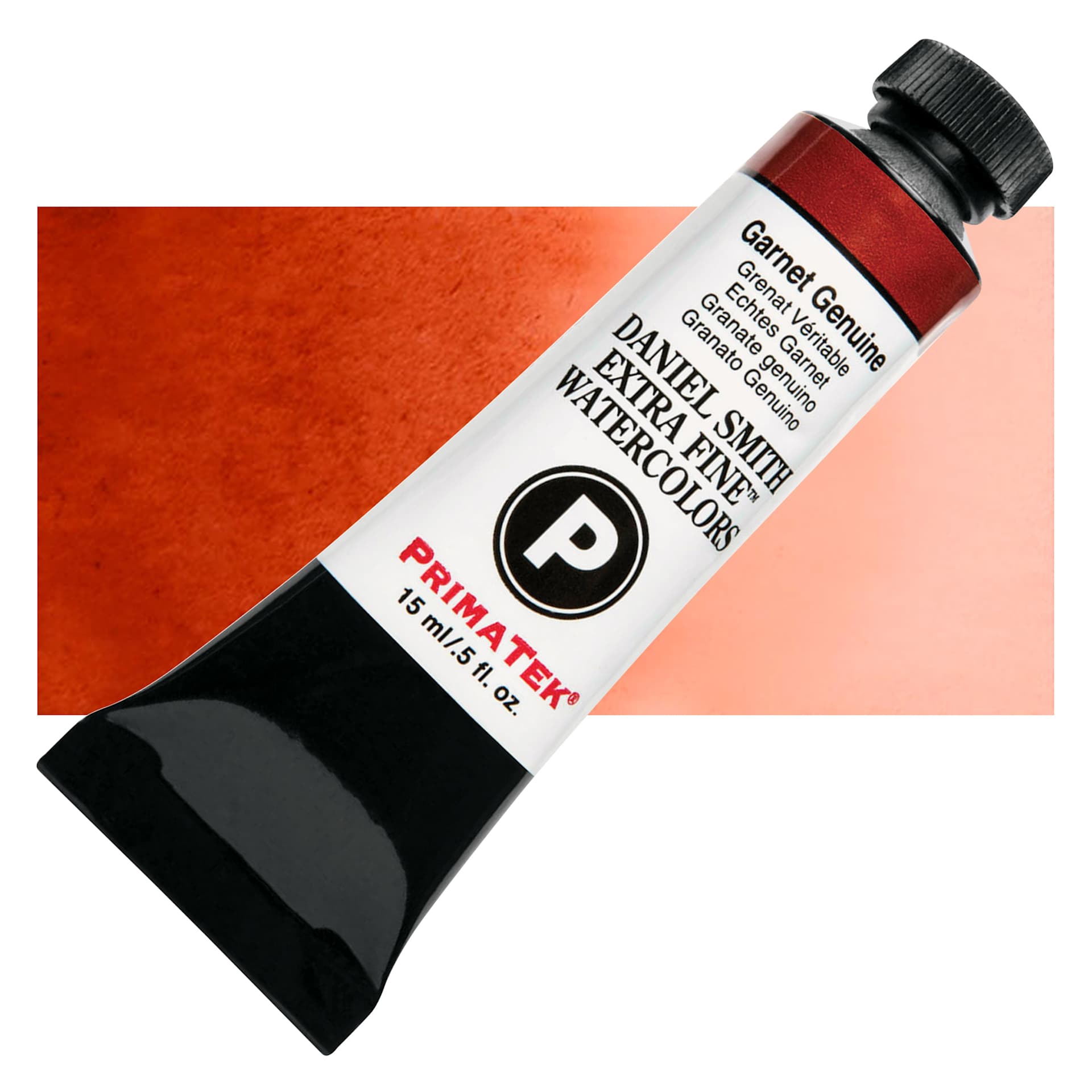 Daniel Smith Extra Fine Watercolor - PrimaTek, Garnet Genuine, 15 ml Tube and swatch