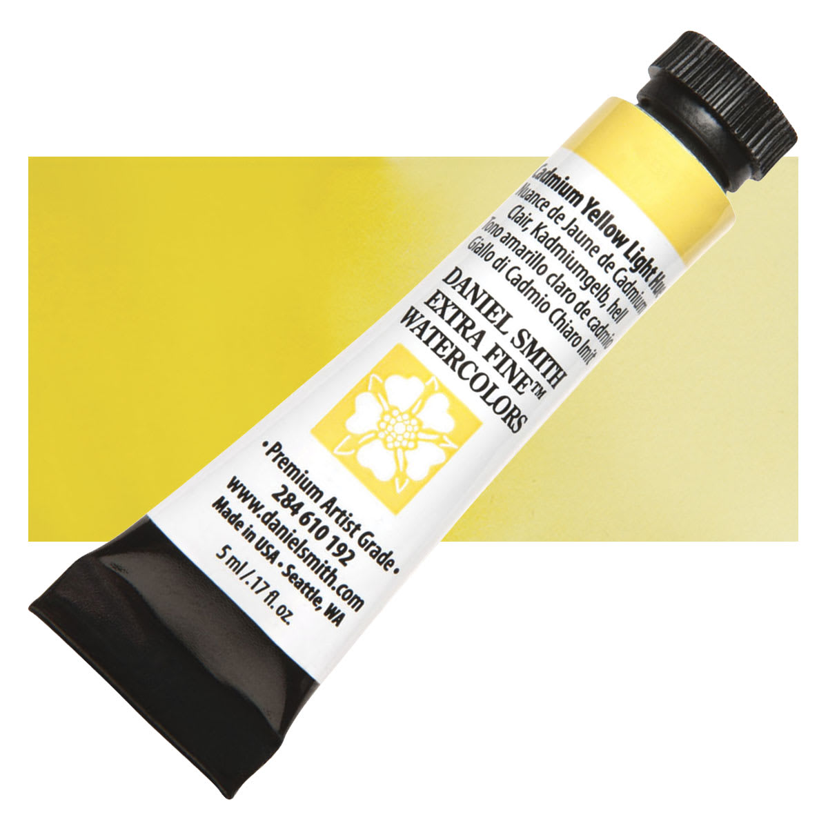 Daniel Smith Extra Fine Watercolor - Cadmium Yellow Light Hue, 5 ml Tube and swatch