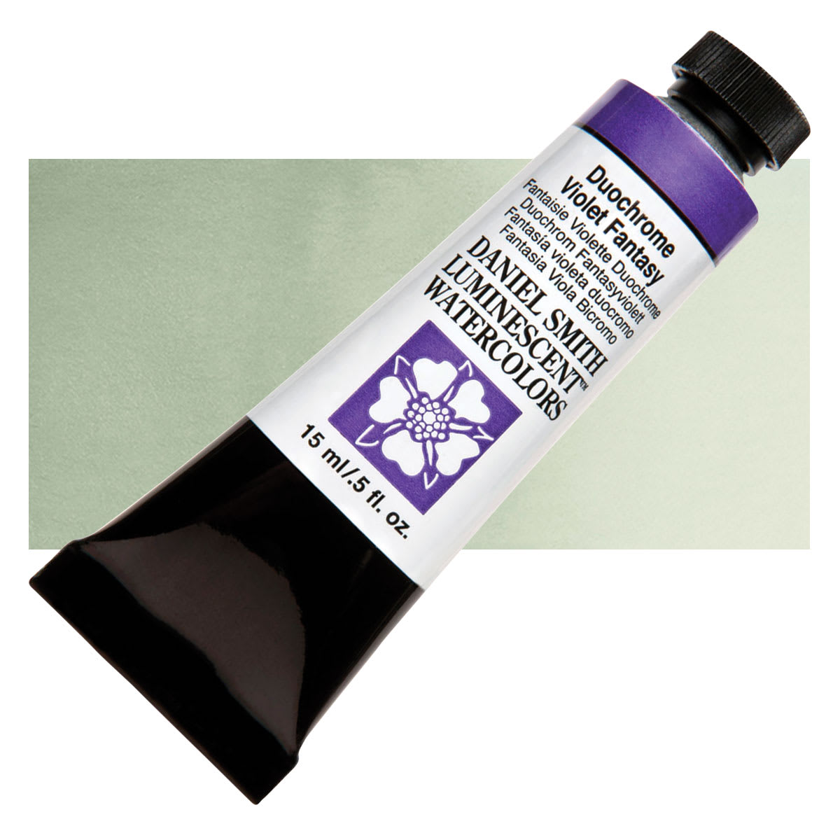 Daniel Smith Luminescent Watercolor - Duochrome Violet Fantasy, 15 ml, Tube and swatch
