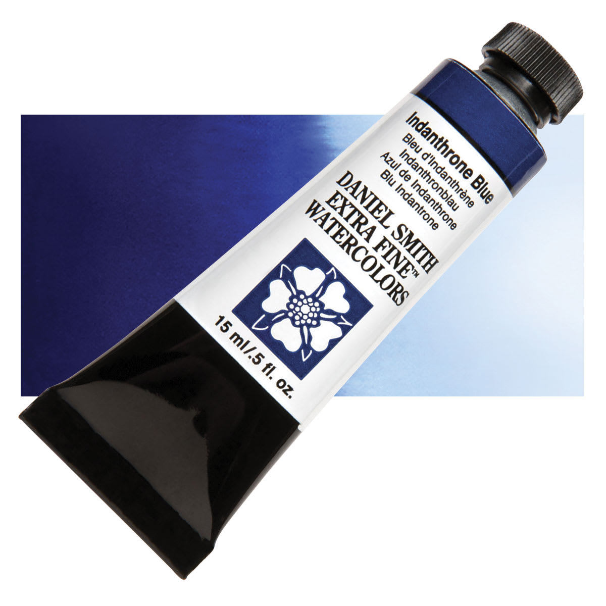 Daniel Smith Extra Fine Watercolor - Indanthrone Blue, 15 ml Tube and swatch