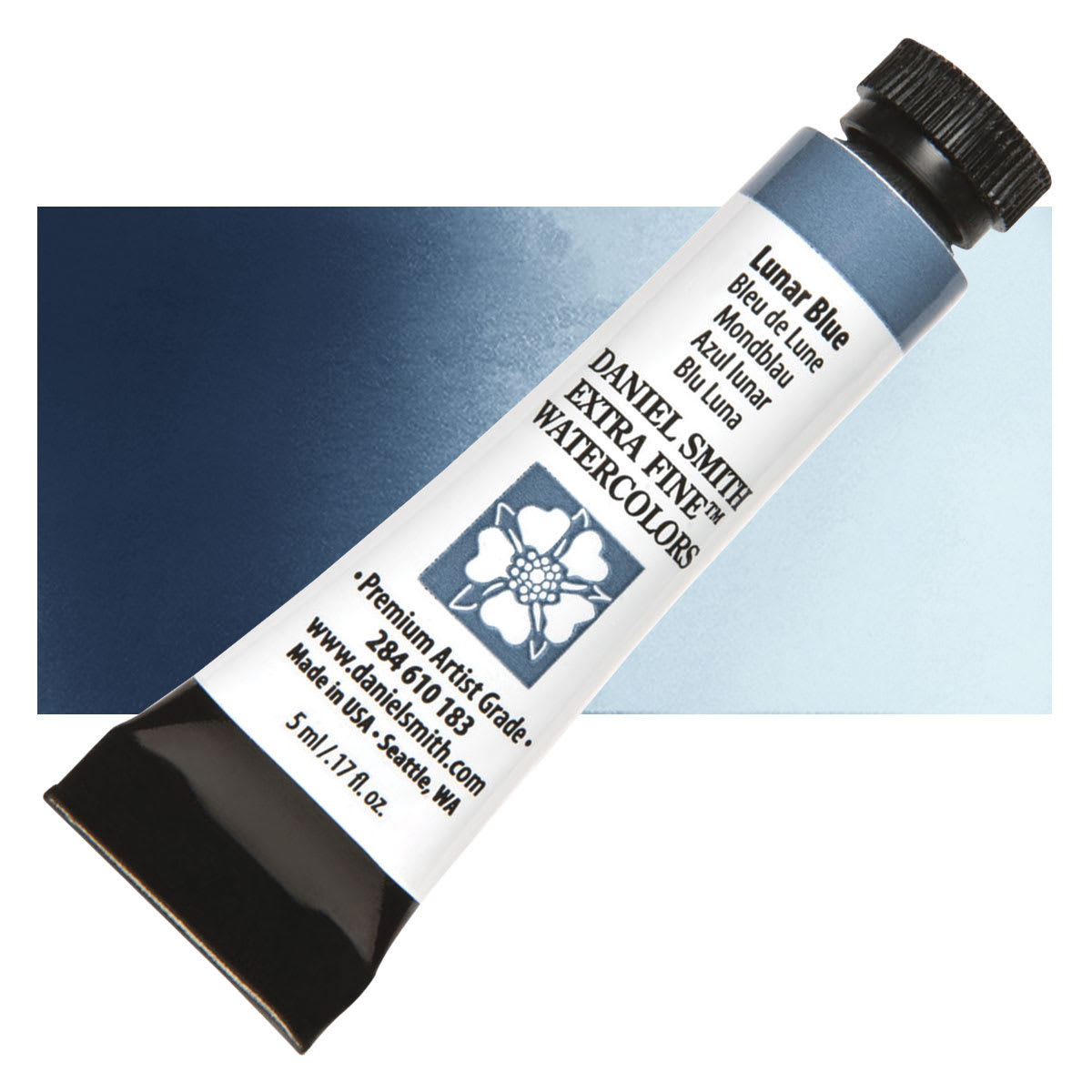 Daniel Smith Extra Fine Watercolor - Lunar Blue, 5 ml Tube and swatch