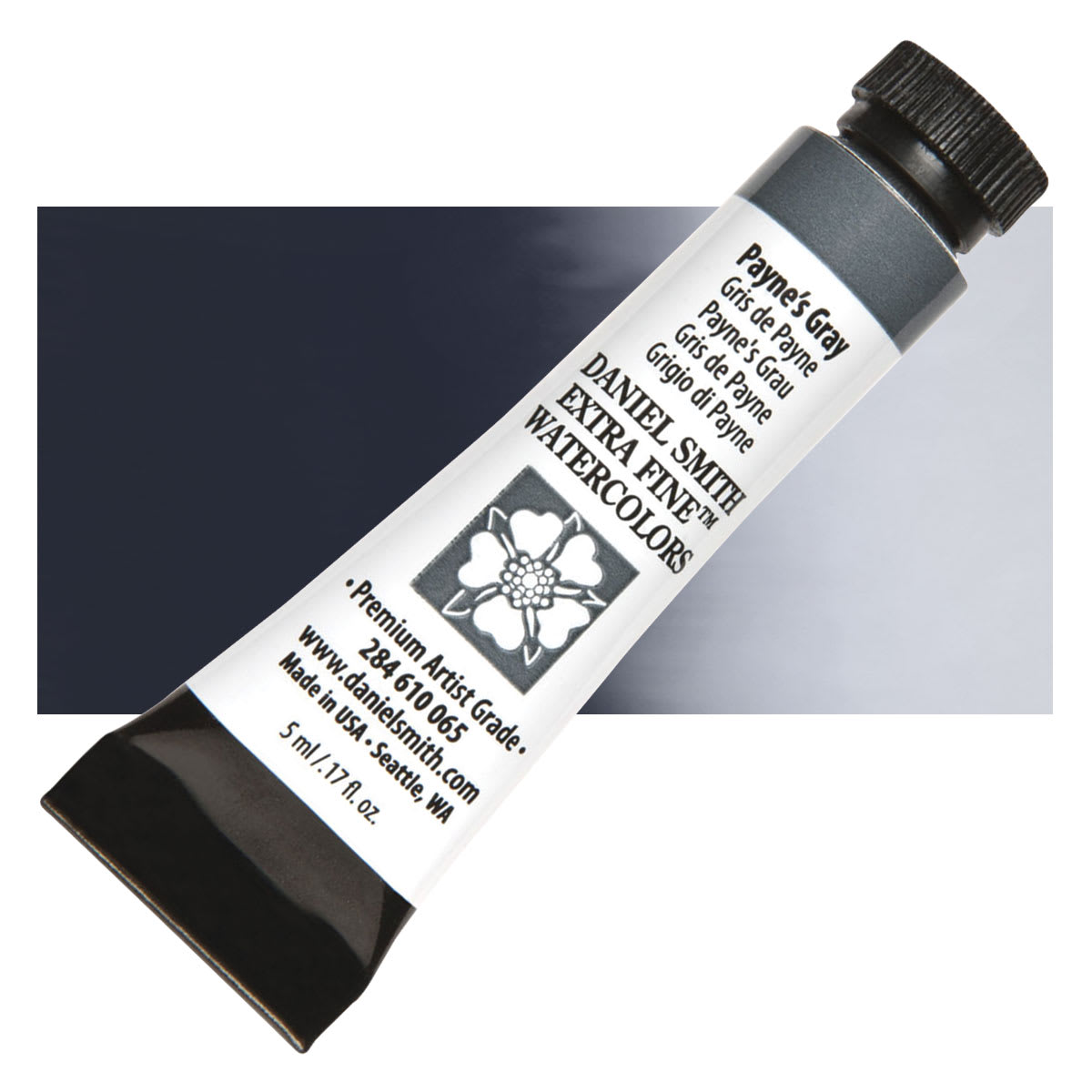 Daniel Smith Extra Fine Watercolor - Payne's Gray, 5 ml Tube and swatch