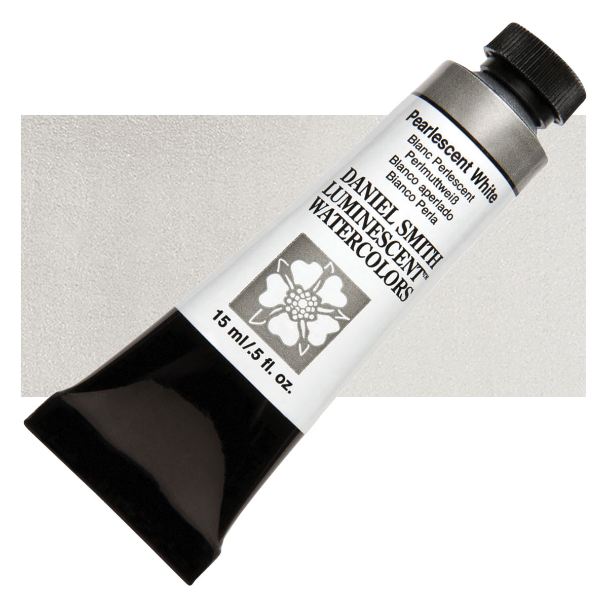 Daniel Smith Luminescent Watercolor - Pearlescent White, 15 ml, Tube and swatch