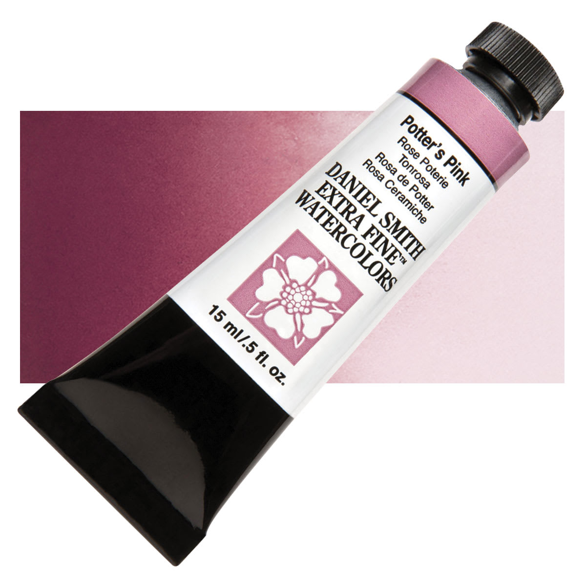 Daniel Smith Extra Fine Watercolor - Potters Pink, 15 ml Tube and swatch