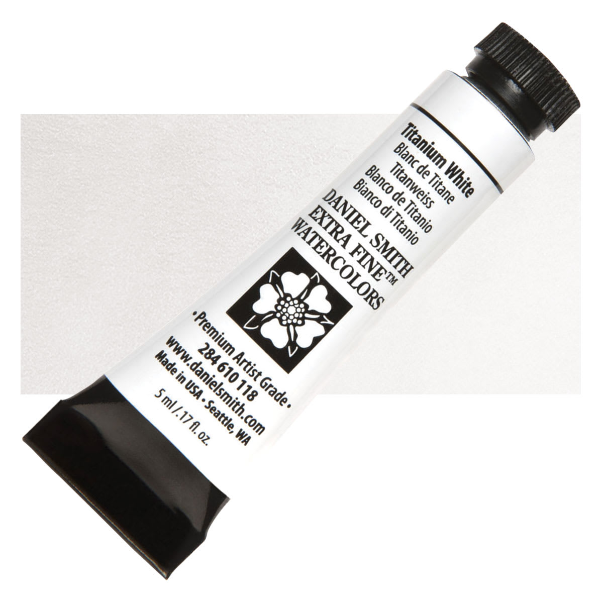 Daniel Smith Extra Fine Watercolor - Titanium White, 5 ml Tube and swatch