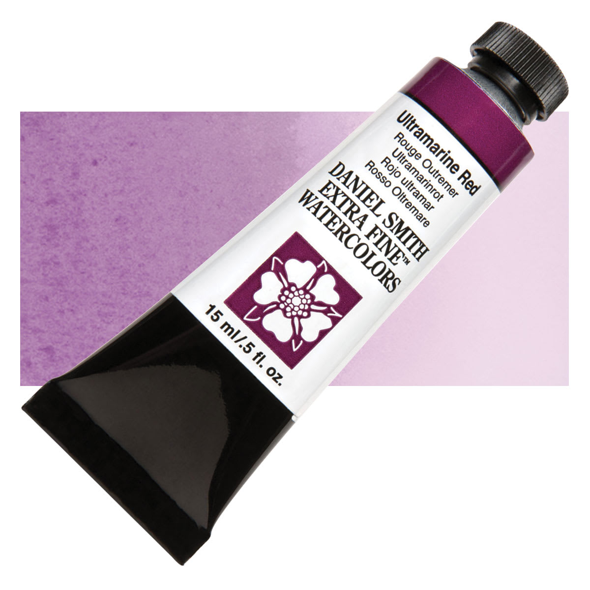 Daniel Smith Extra Fine Watercolor - Ultramarine Red, 15 ml Tube and swatch