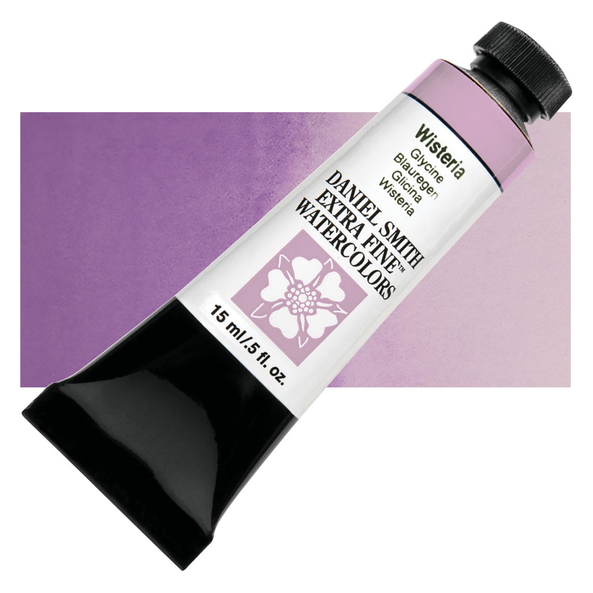 Daniel Smith Extra Fine Watercolor - Wisteria, 15 ml tube and swatch