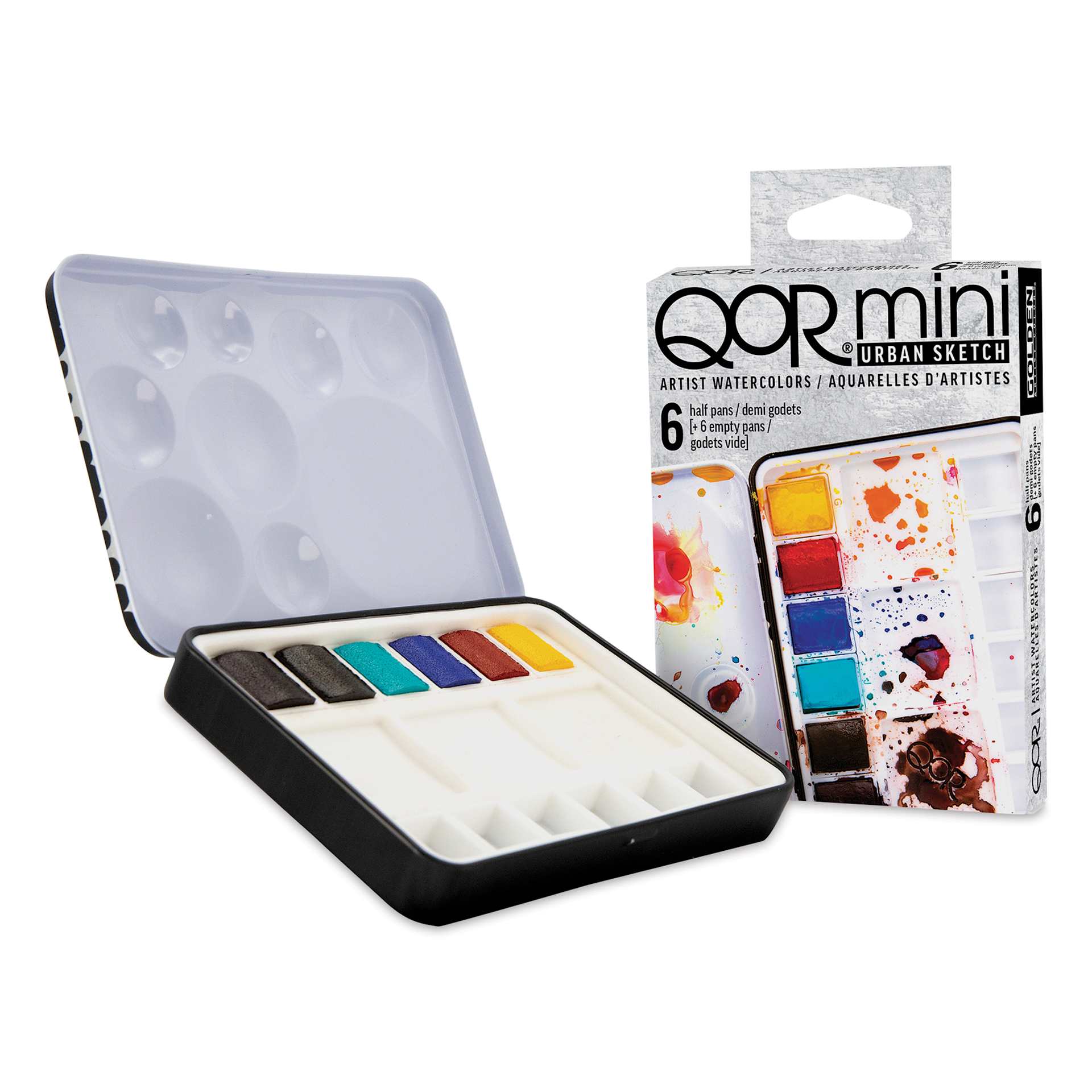 QoR Modern Watercolors - Urban Sketch Set of 6 Half Pans QoR Modern Watercolors - Urban Sketch Set of 6 Half Pans