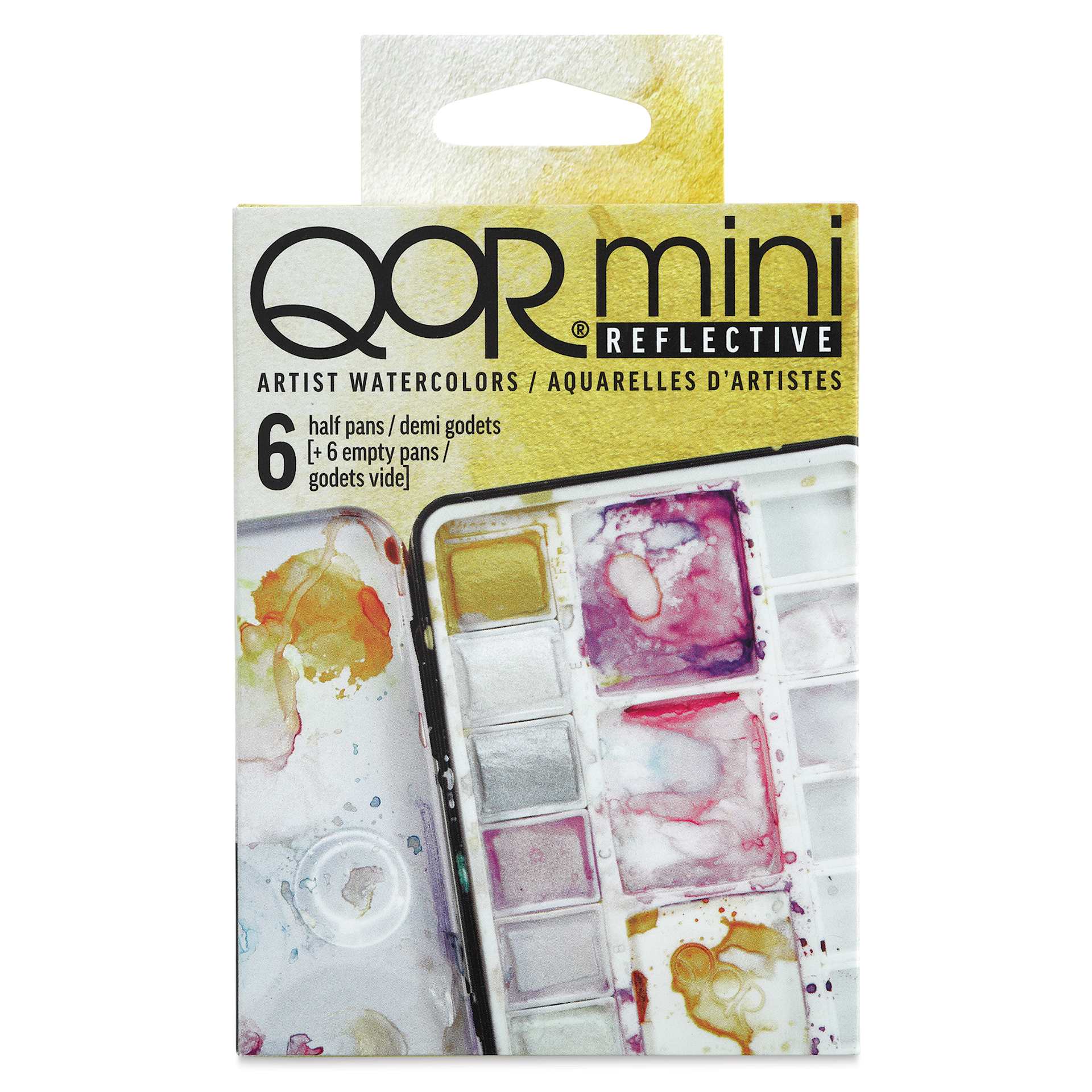 QoR Watercolor Set - Reflective, Set of 6 Half Pans (Front of package)