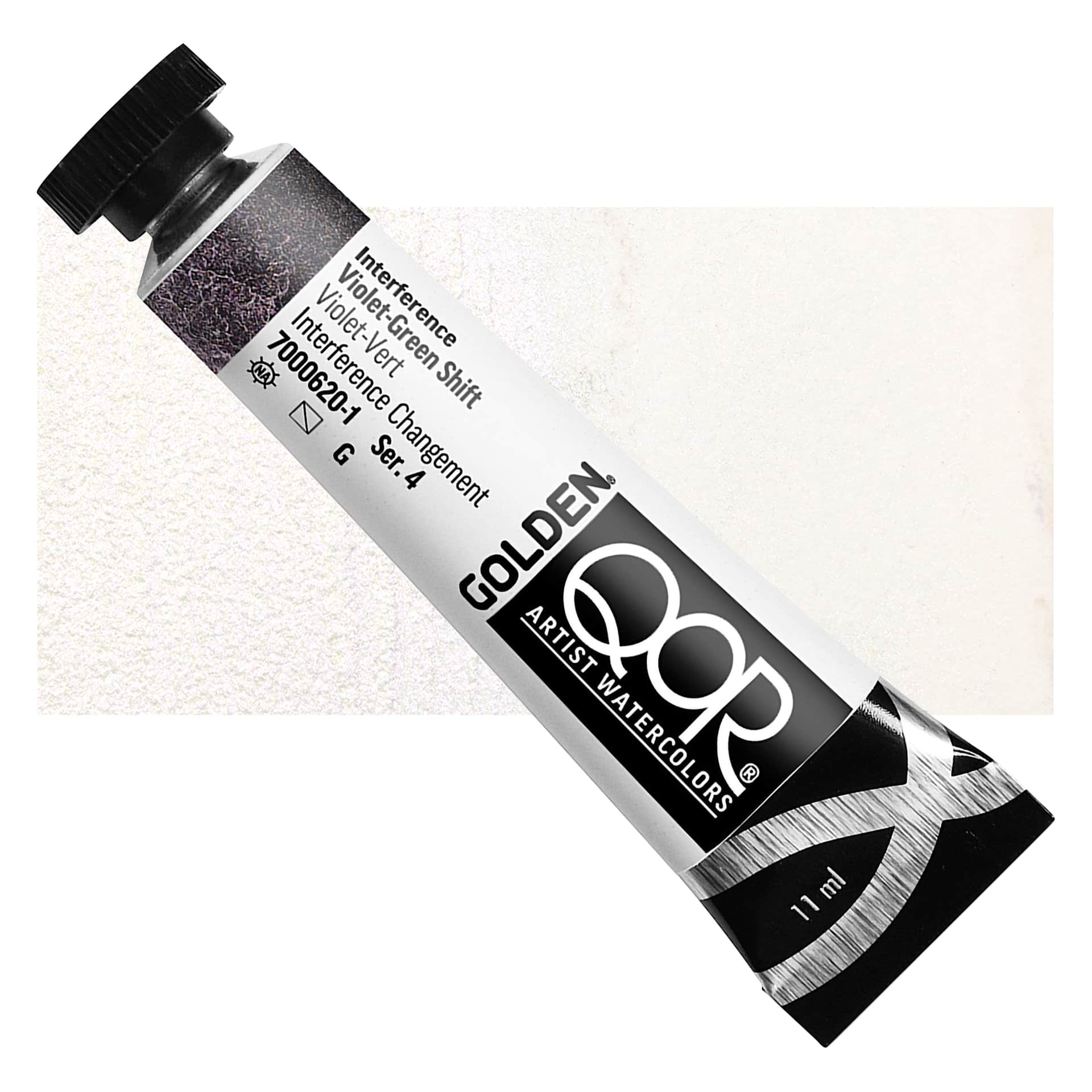 QoR Modern Watercolor - Interference Violet-Green Shift, 11 ml tube and swatch