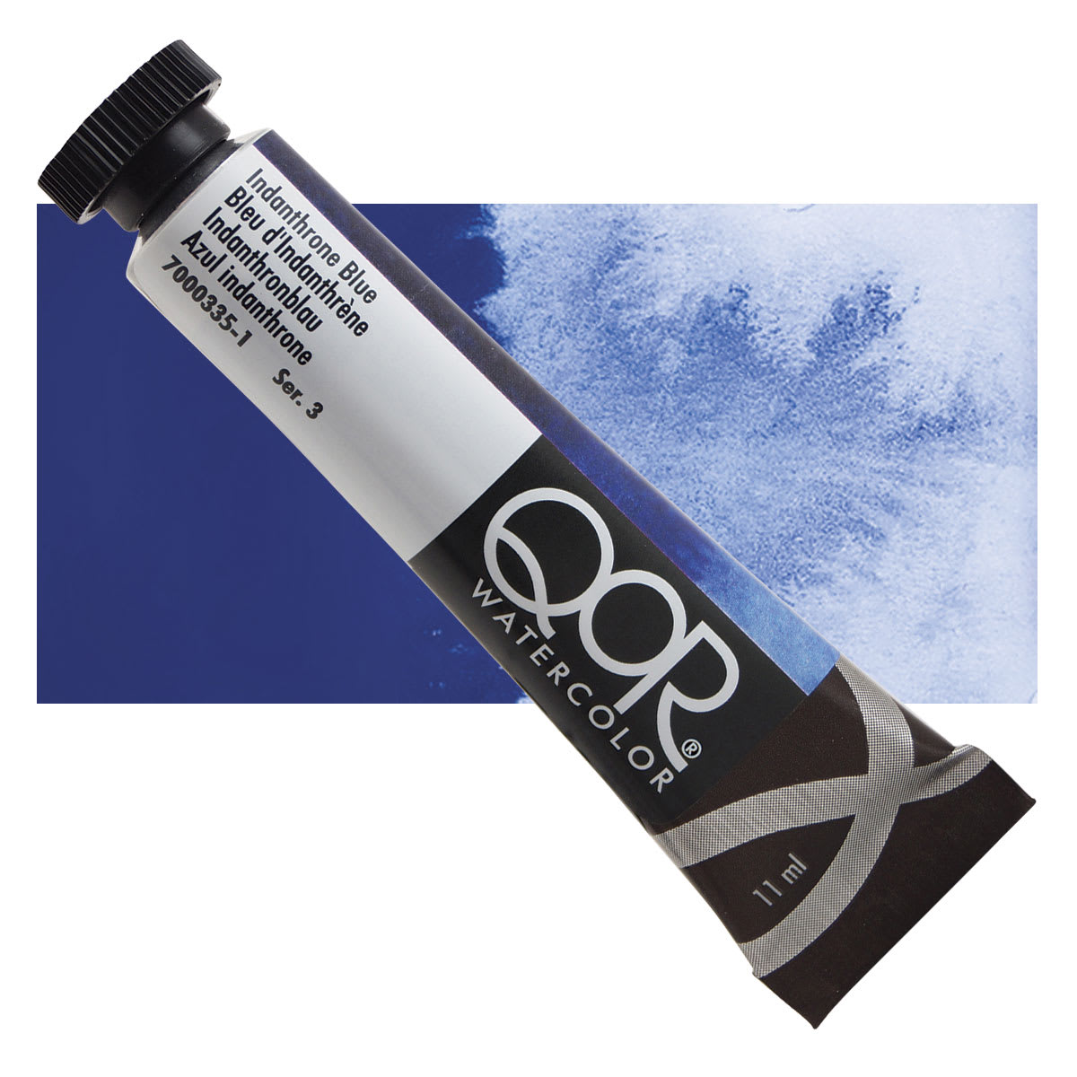 QoR Modern Watercolor - Indanthrone Blue, 11 ml tube and swatch