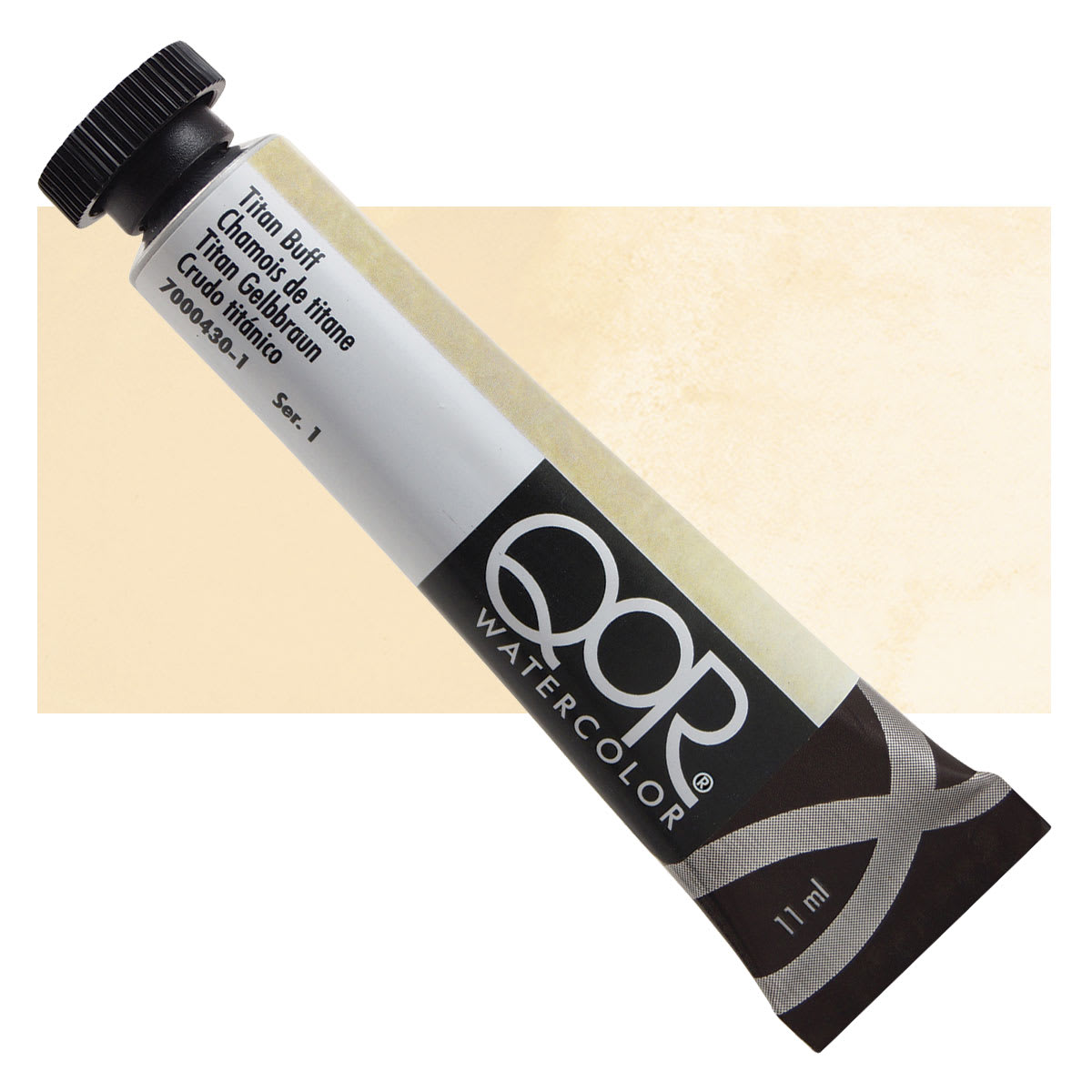 QoR Modern Watercolor - Titan Buff, 11 ml tube and swatch