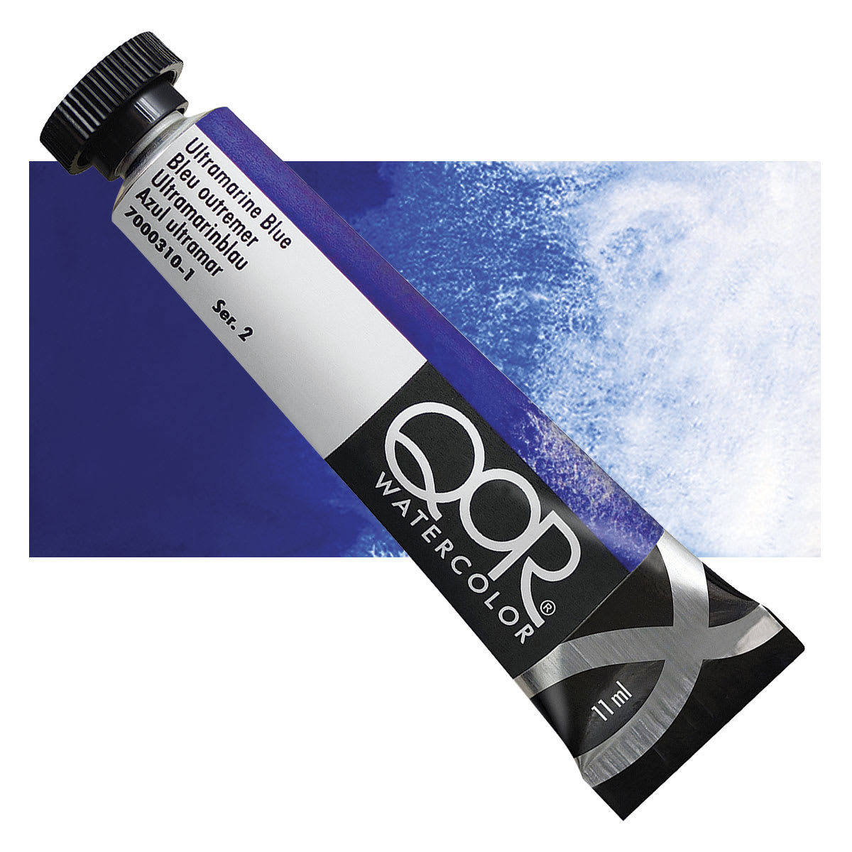QoR Modern Watercolor - Ultramarine Blue, 11 ml tube and swatch