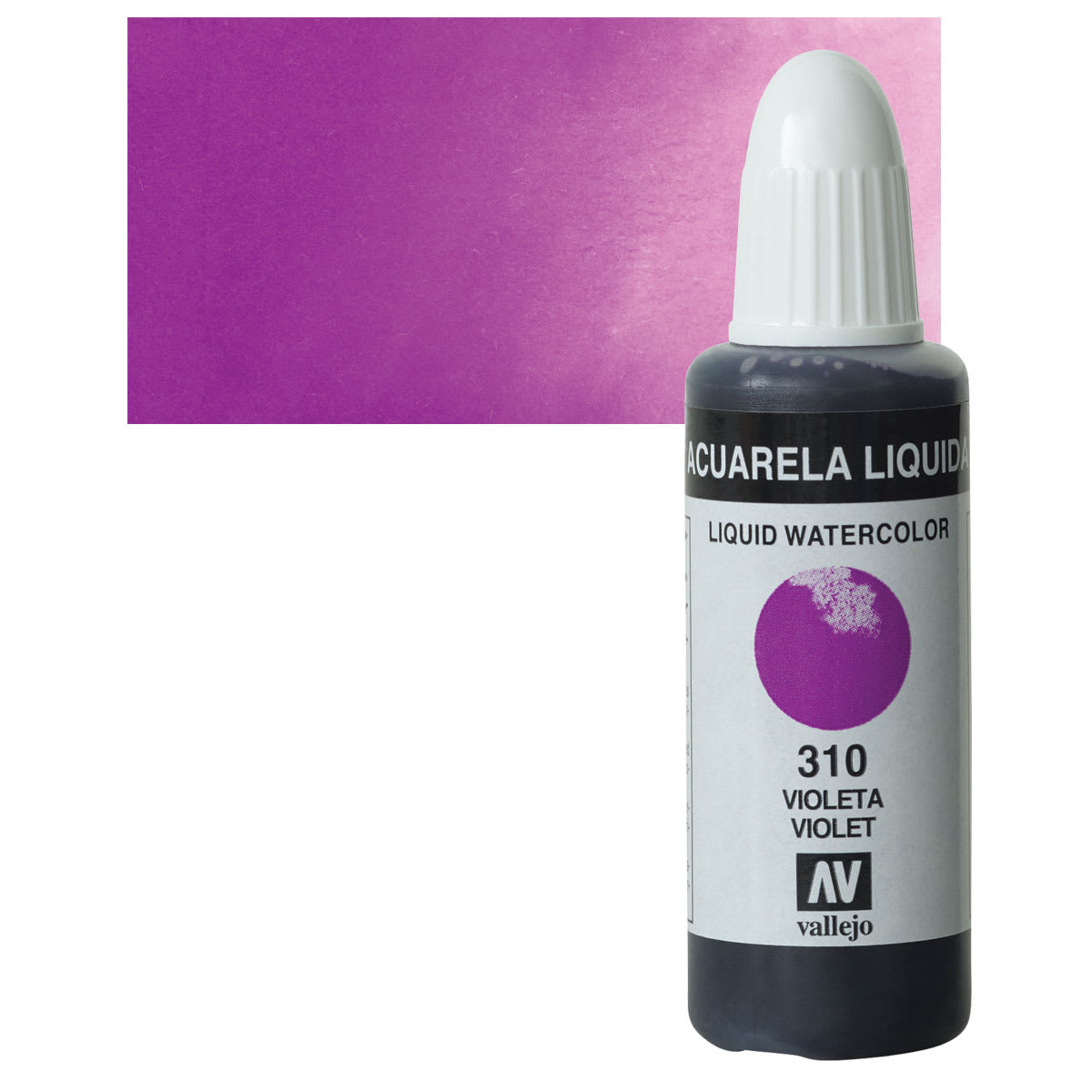 Vallejo Liquid Watercolor - Violet, 32 ml and swatch