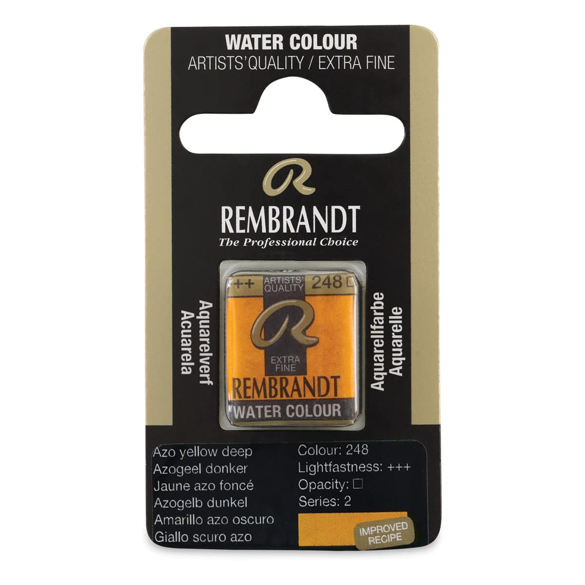 Rembrandt Watercolor Half Pan - Azo Yellow Deep