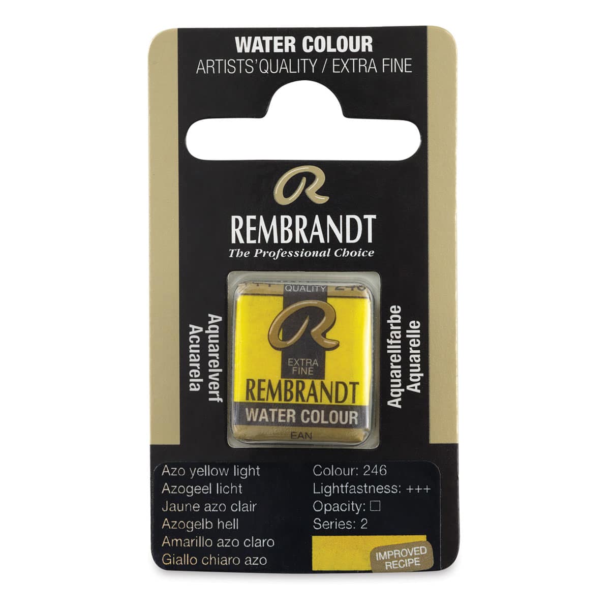 Rembrandt Watercolor Half Pan - Azo Yellow Light