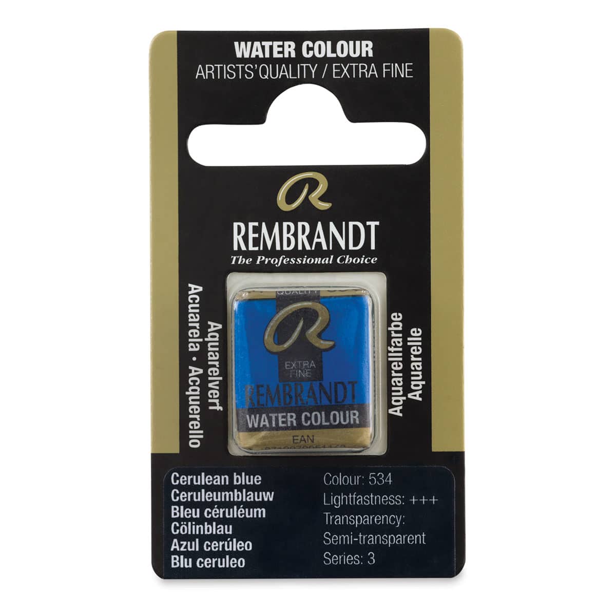 Rembrandt Watercolor Half Pan - Cerulean Blue