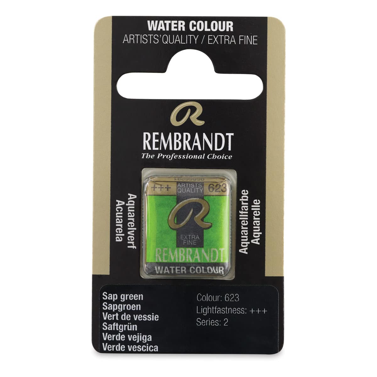 Rembrandt Watercolor Half Pan - Sap Green