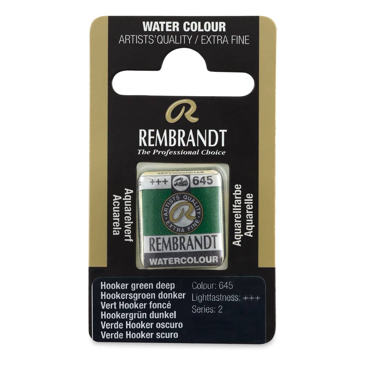 Rembrandt Watercolor Half Pan - Hooker Green Deep