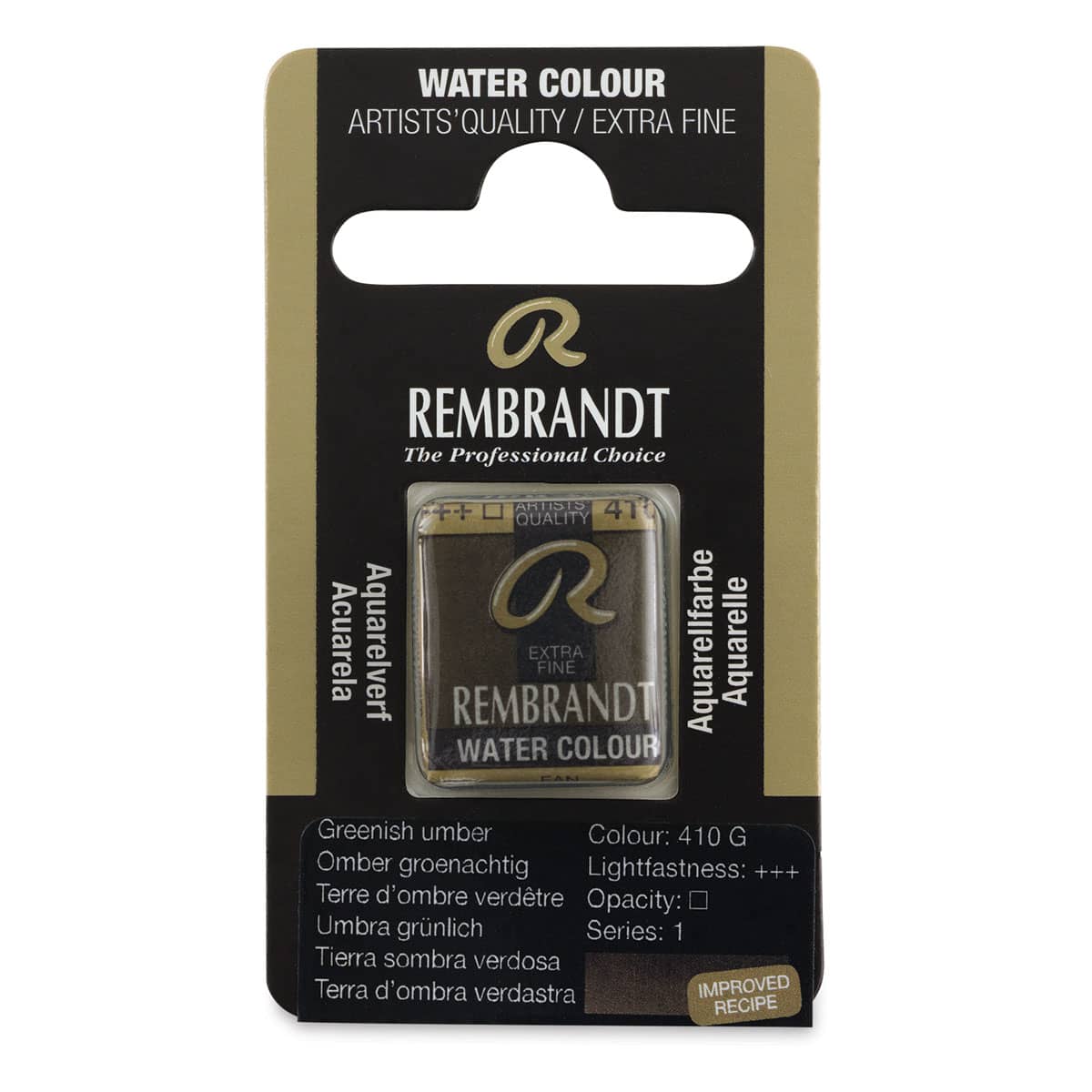 Rembrandt Watercolor Half Pan - Greenish Umber