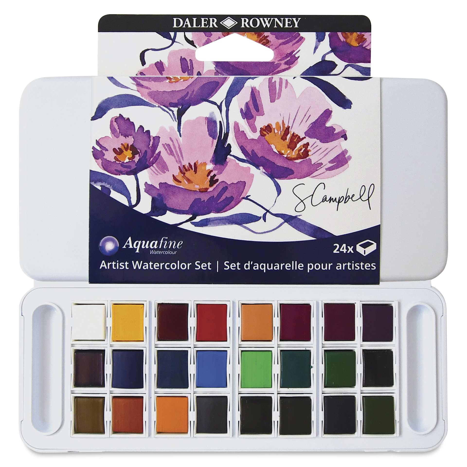 Daler-Rowney Aquafine Watercolors - Set of 24, Shayda Campbell, Half Pan