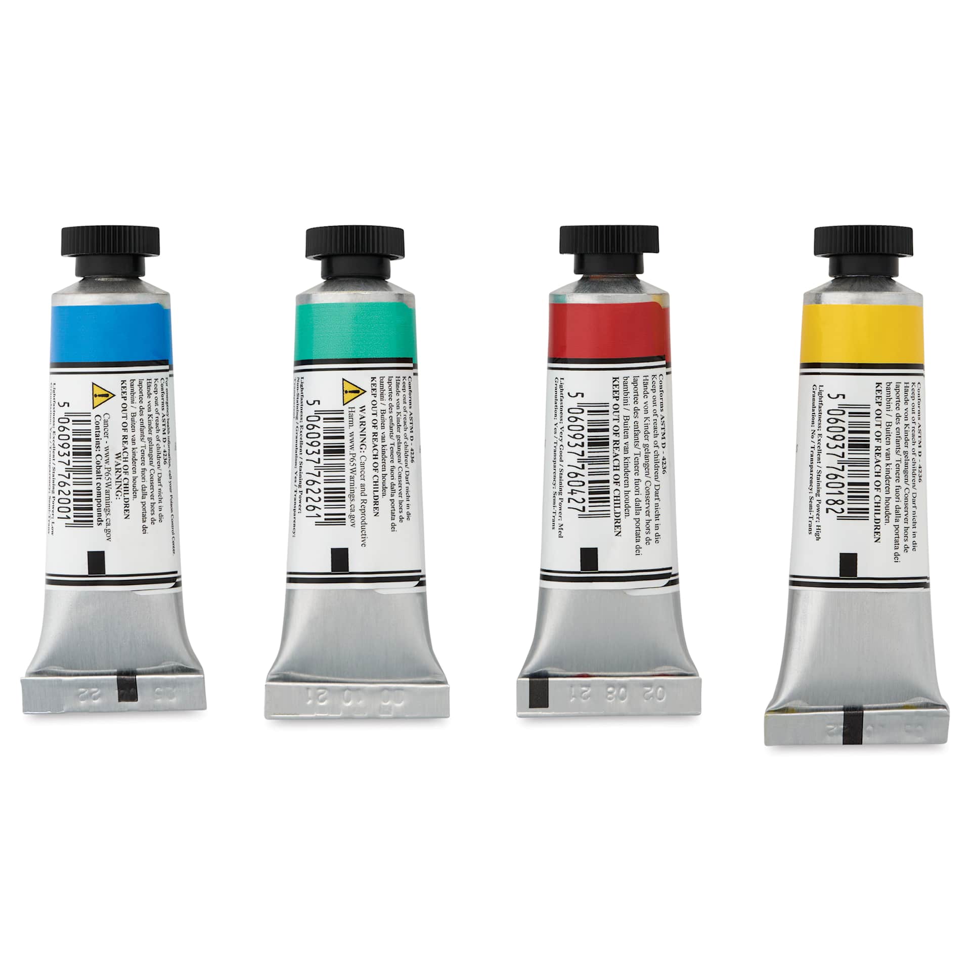 Michael Harding Artists Watercolors - Set of 4, Atmosphere, 15 ml back of tubes