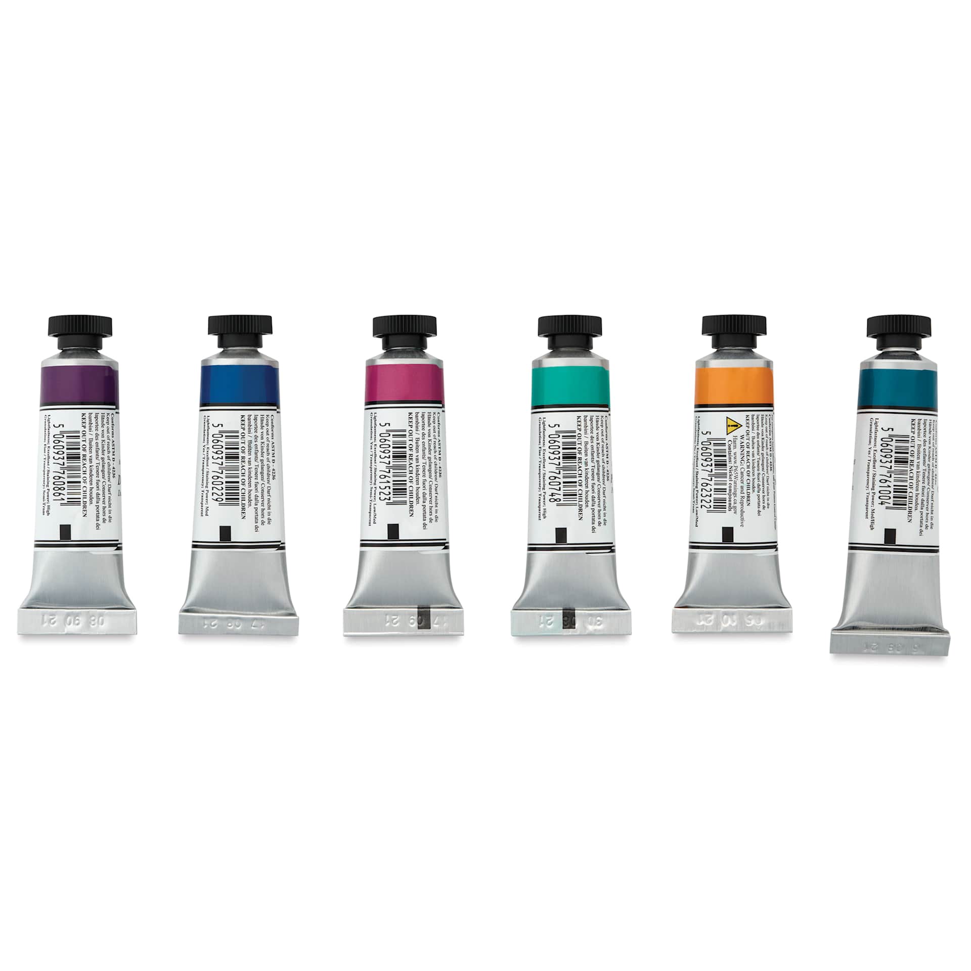 Michael Harding Artists Watercolors - Set of 6, Gem, 15 ml tube back