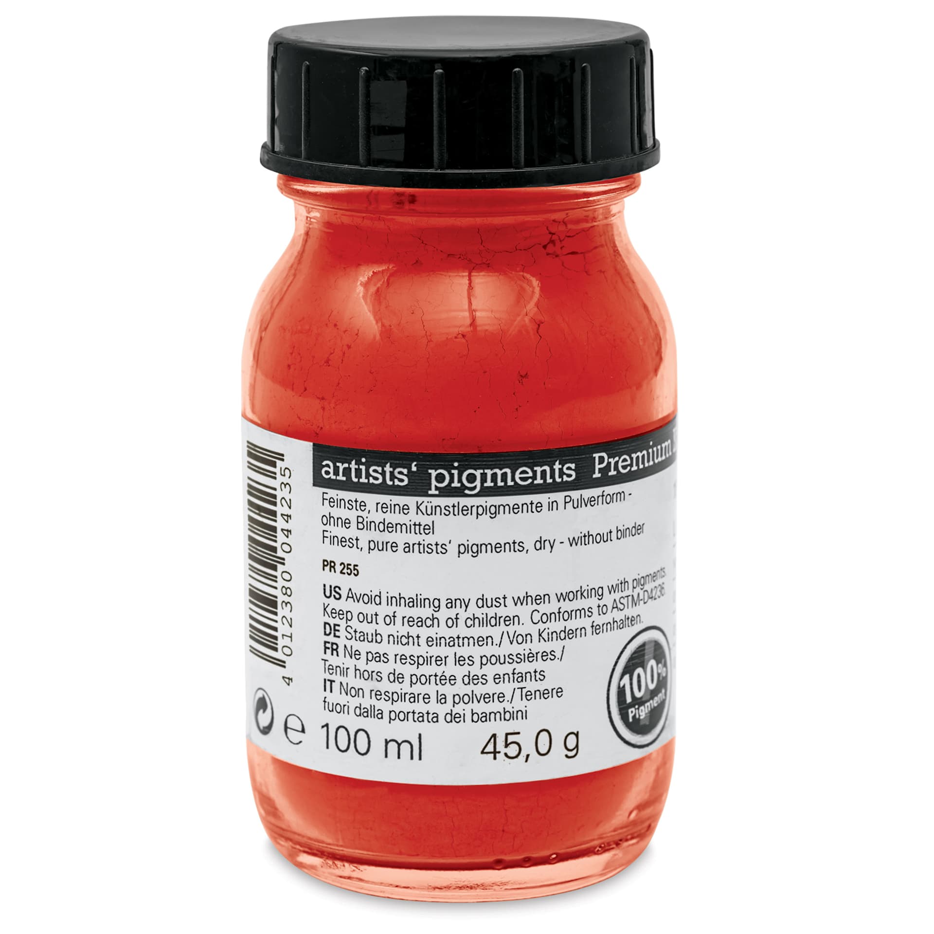 Schmincke Pigment - Vermilion Red, 100 ml Jar back