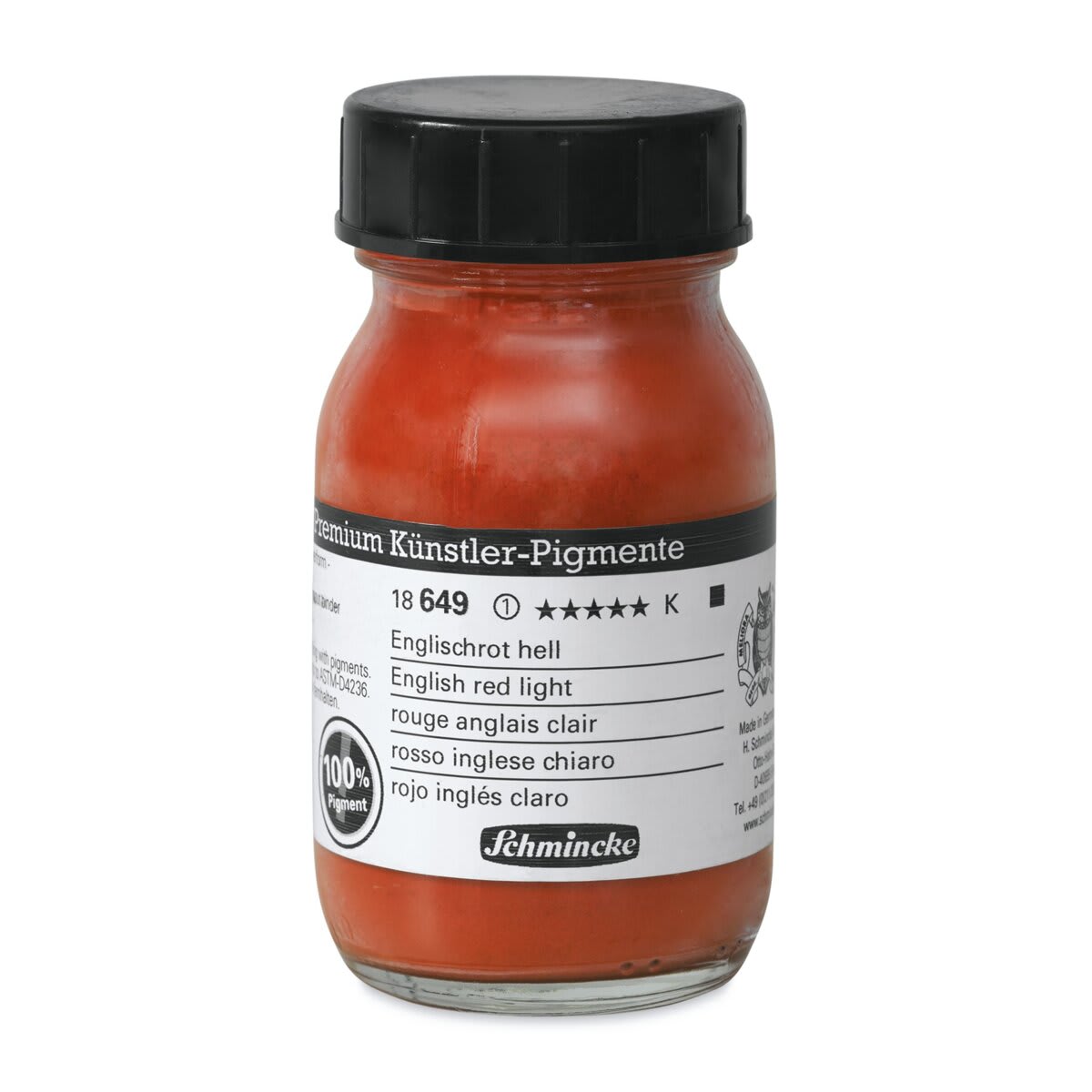 Schmincke Pigment - English Red Light, 100 ml Jar