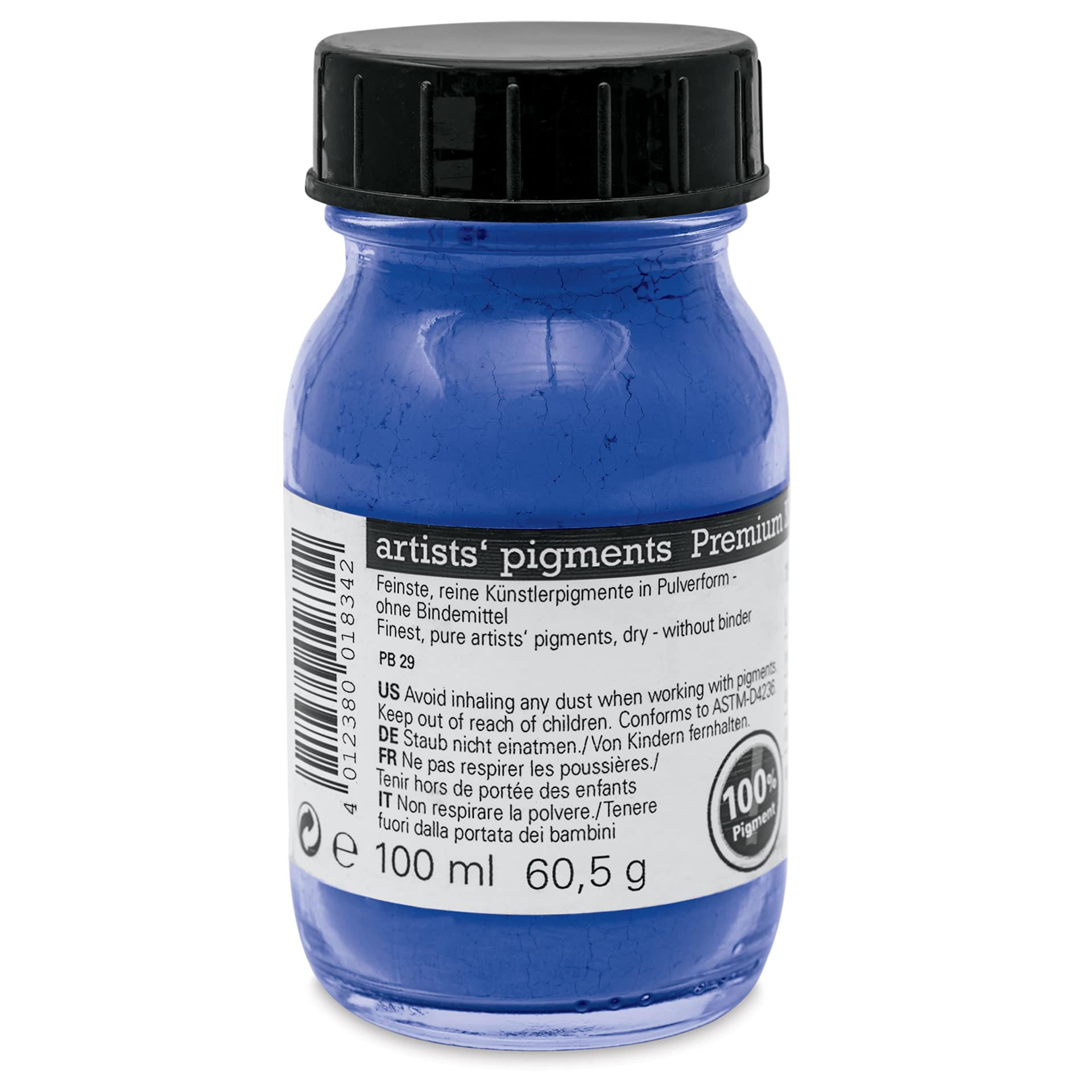 Schmincke Pigment - Ultramarine Blue Light, 100 ml Jar back