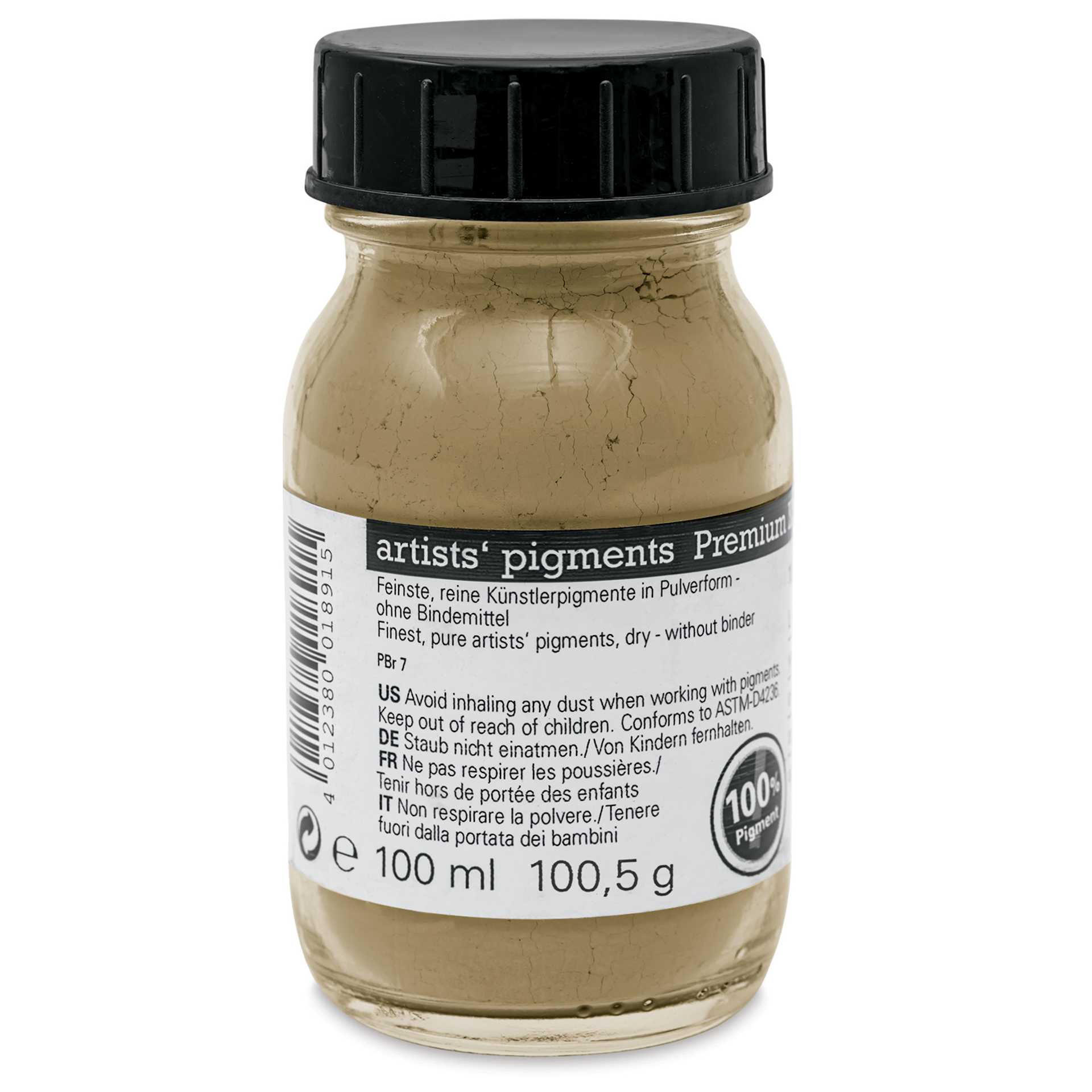 Schmincke Pigment - Raw Umber Greenish, 100 ml Jar back