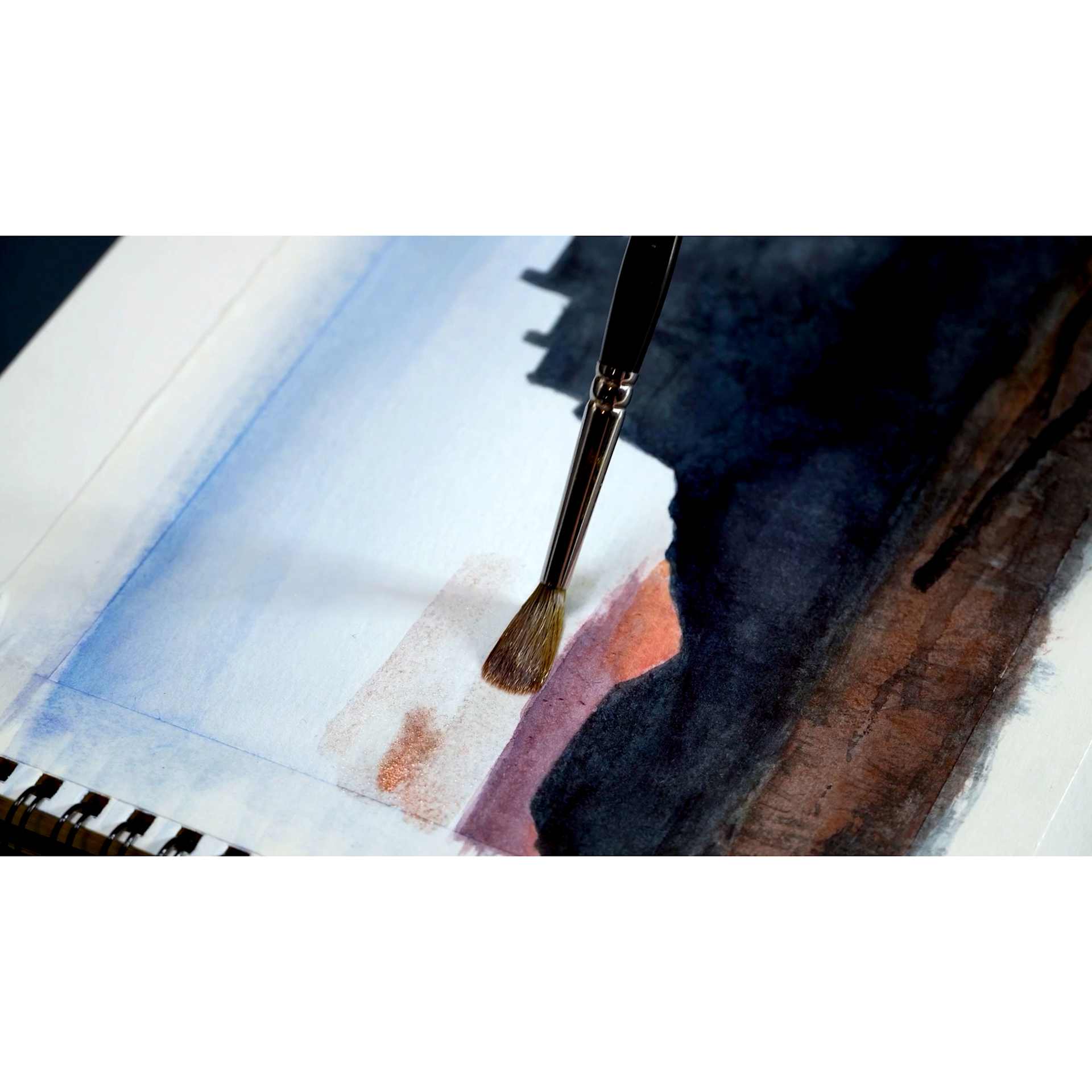 Schmincke Aqua Bronze Powder - Copper used for sunrise