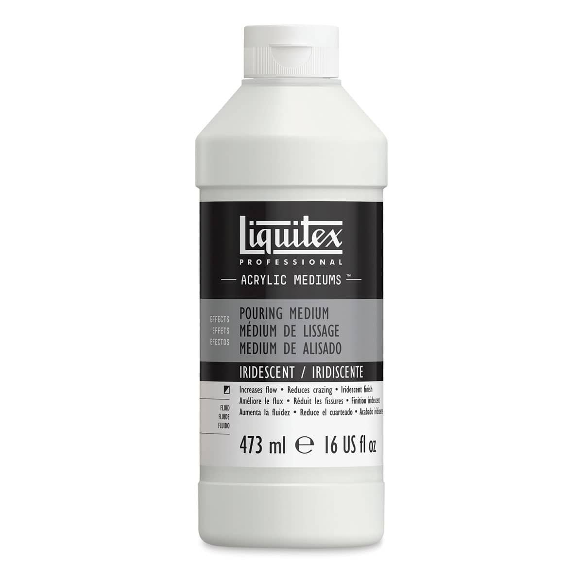 Liquitex Effects Pouring Medium - Iridescent, 16 oz bottle Liquitex Effects Pouring Medium - Iridescent, 16 oz bottle