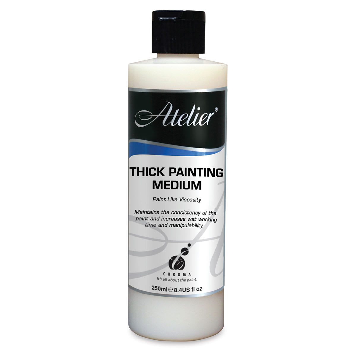 Chroma Atelier Medium - Front of 8 oz bottle of Thick Painting Medium