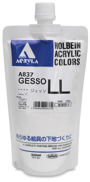 Holbein Acryla White Gesso - Front of Tube of Extra Coarse Texture Gesso