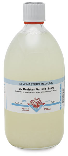 Old Holland New Masters UV Resistant Varnish - Front view of 1 liter Matte Varnish