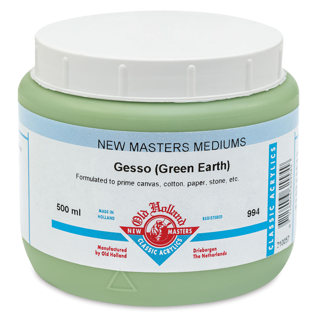 Old Holland New Masters Acrylic Gesso - Green Earth Transparent, 500 ml jar