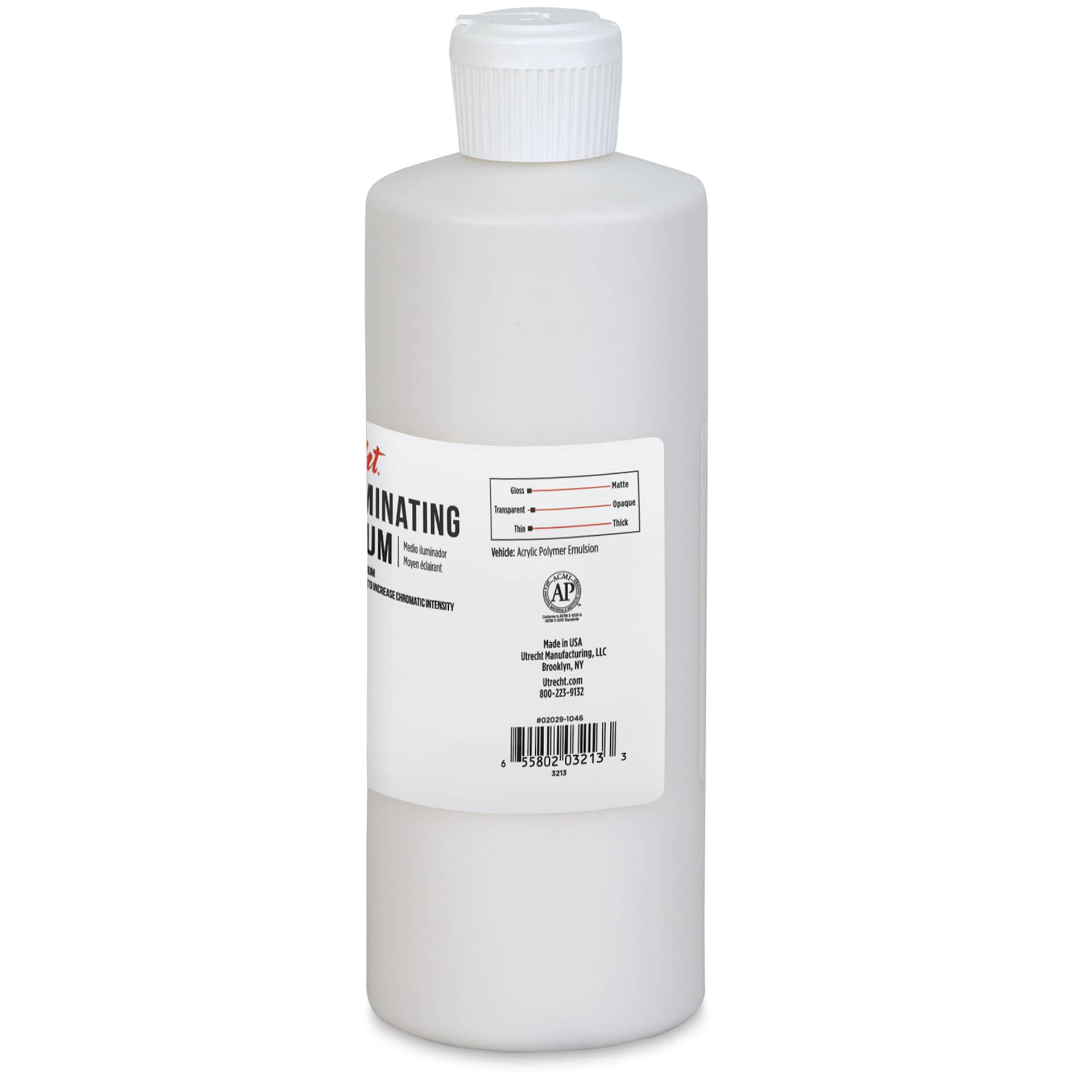 Utrecht Artists' Acrylic Illuminating Medium - 16 oz (right side) Utrecht Artists' Acrylic Illuminating Medium - 16 oz (right side)