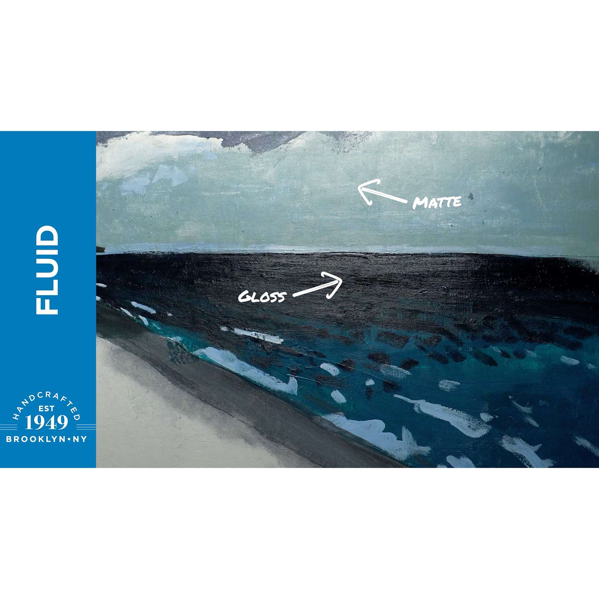 Utrecht Artists' Acrylic Fluid Mediums, gloss and matte comparison Utrecht Artists' Acrylic Fluid Mediums, gloss and matte comparison